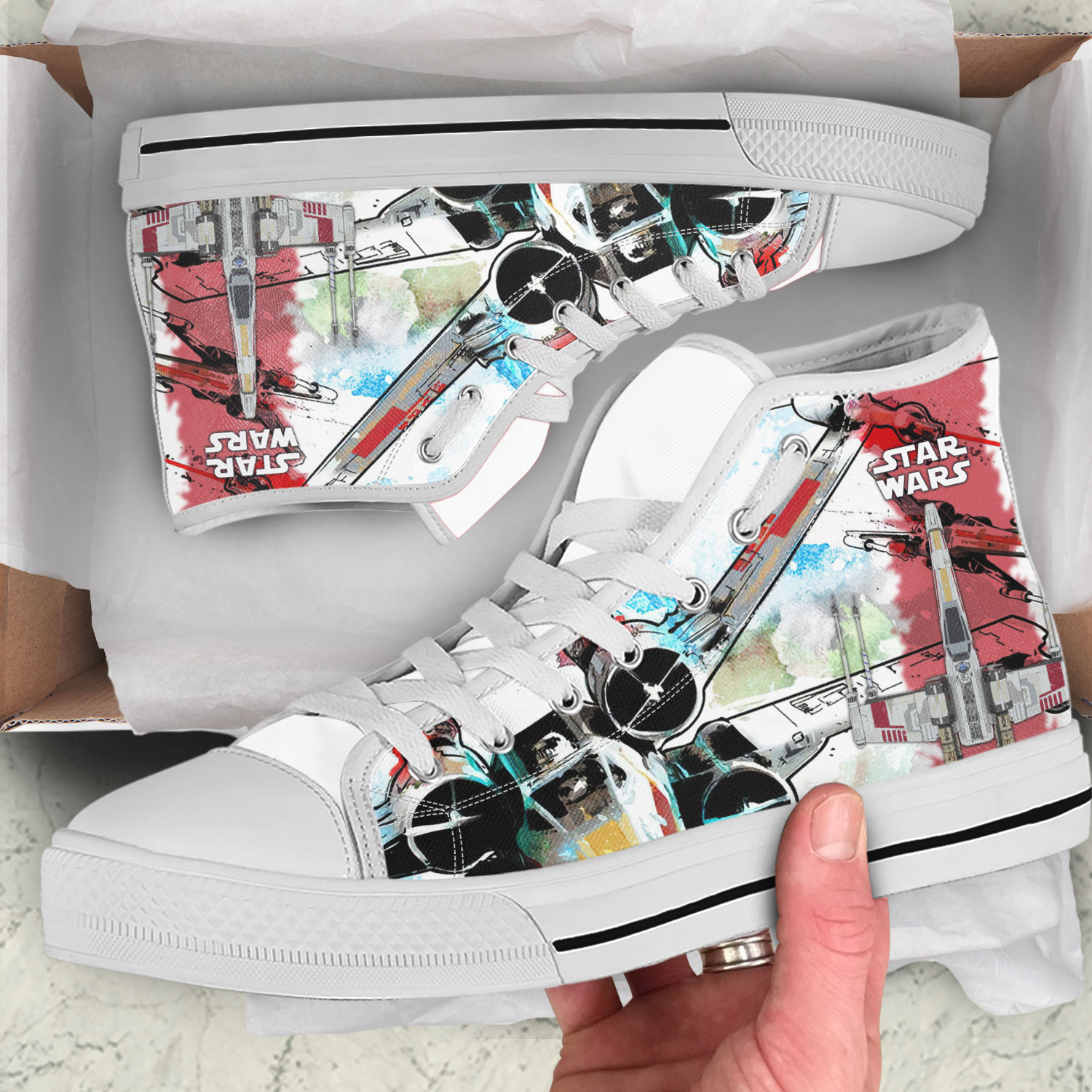 Star Wars Inspired High Top Canvas Shoes, Star Wars Sneakers