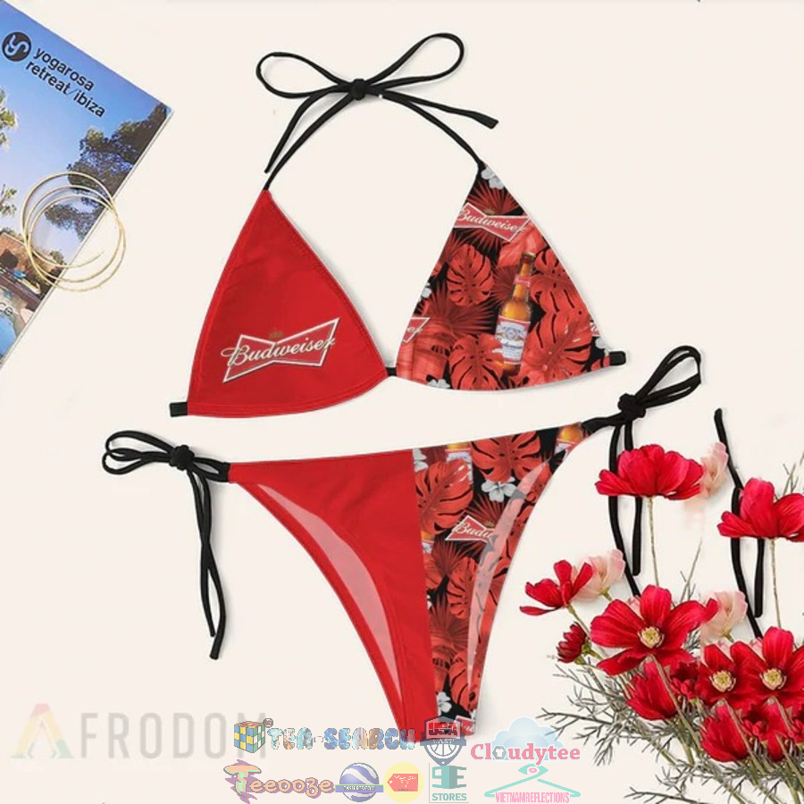 Budweiser Beer Tropical Women's Sling Bikini Swimsuit Set