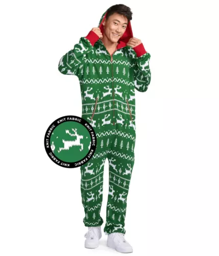 Men's Hooded Jumpsuit | Christmas Pajama Outfits | Family Matching Pajamas