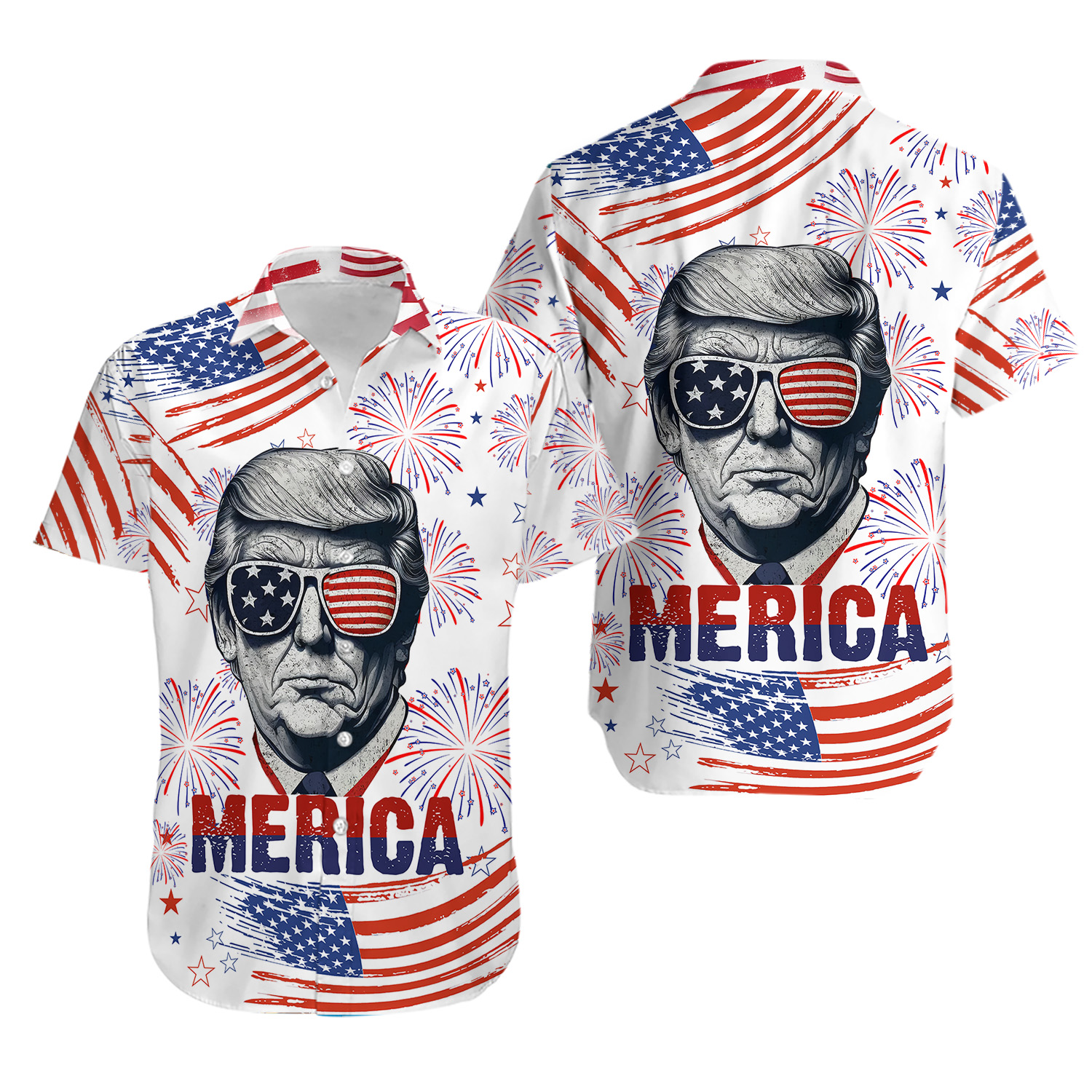 Happy Independence Day American Pro Trump 4th Of July Hawaiian Shirt