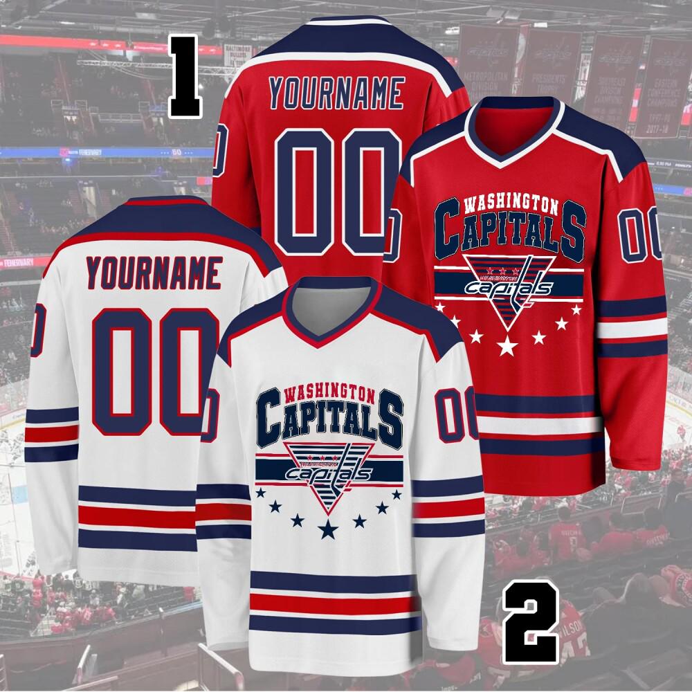 Personalized Washington Hockey Team Jersey, Custom Capitals Hockey Jersey, Gift For Fan, Jersey For Adult And Kids, Hockey Lovers