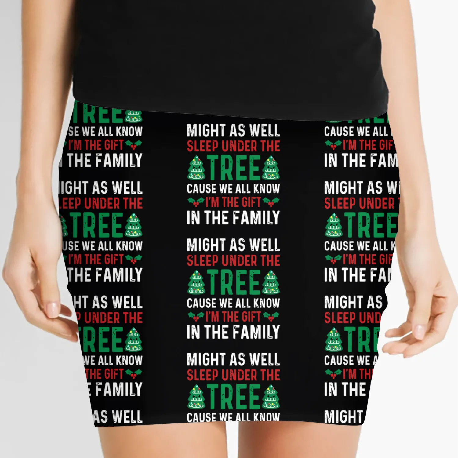 Christmas Might As Well Sleep Under the Tree Women's Mini Skirts