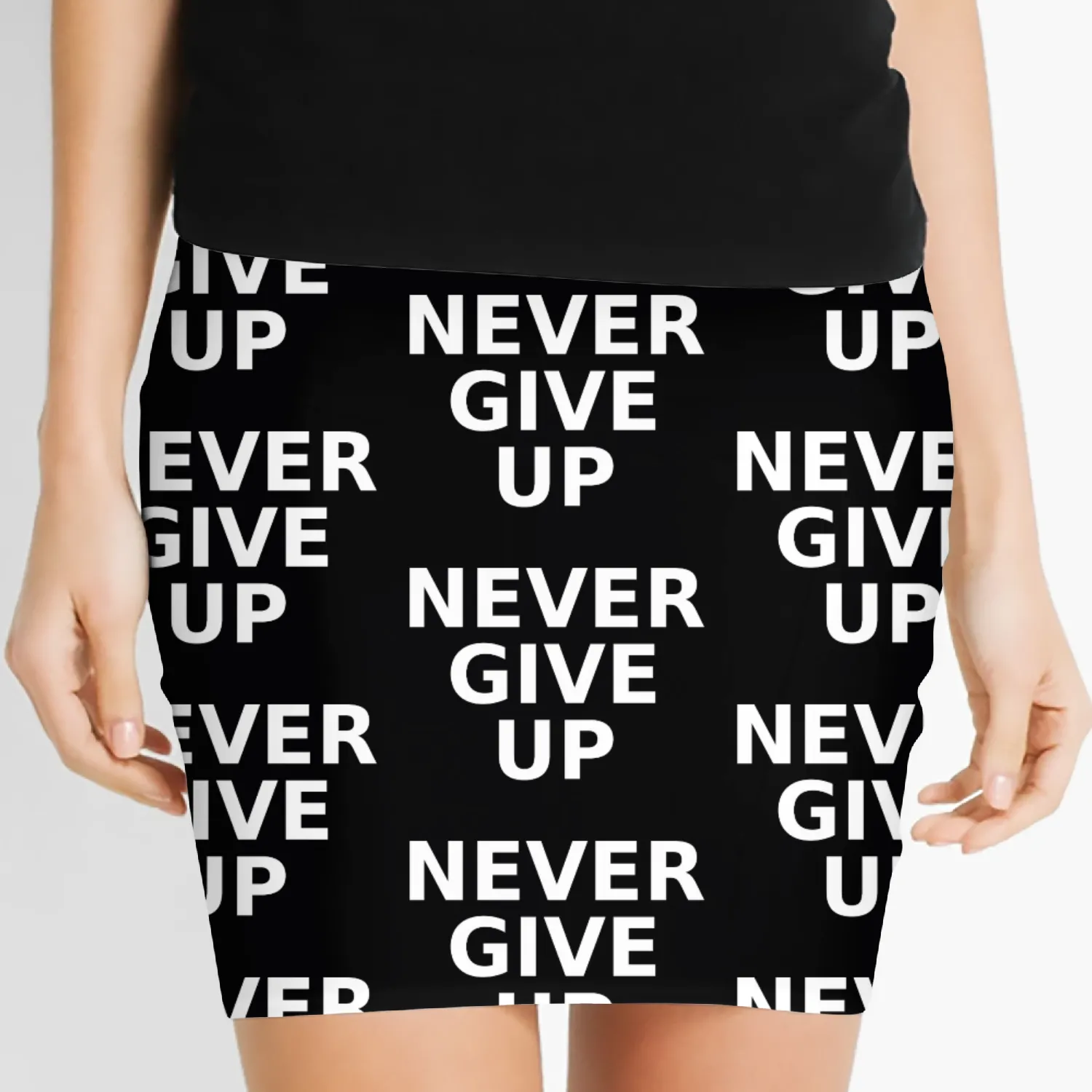 Never Give Up – Bold Motivational Quote Women's Mini Skirts