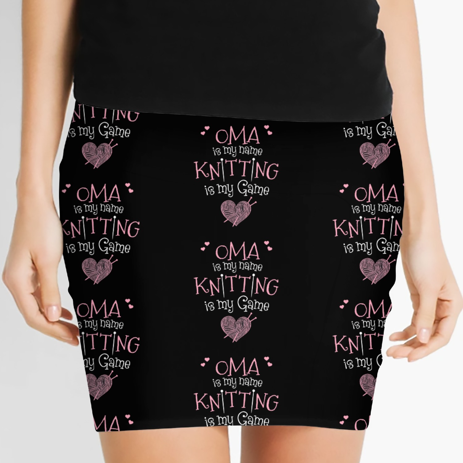 Oma Is My Name Knitting Is My Game Women's Mini Skirts