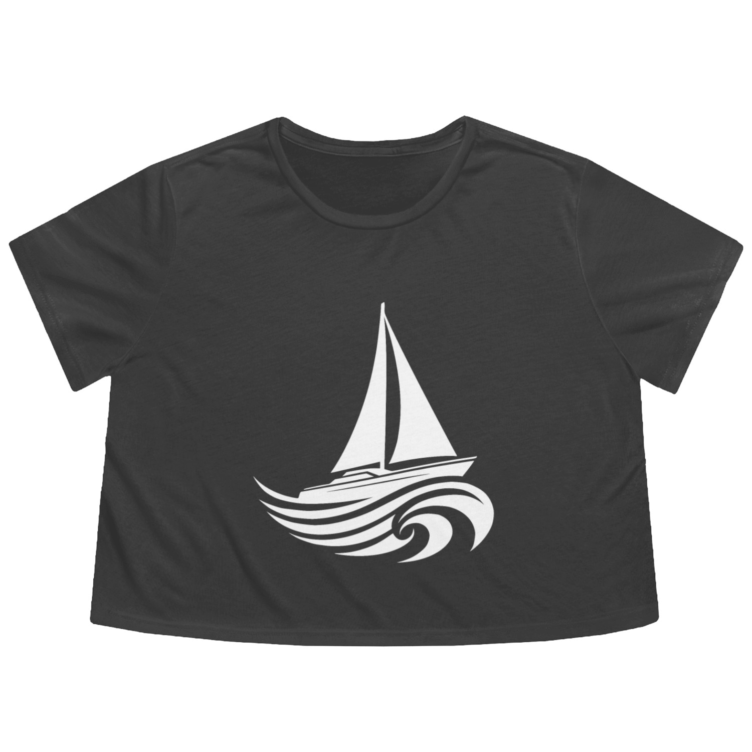 Sailing Yacht In Heavy Swell Flowy Cropped Tees