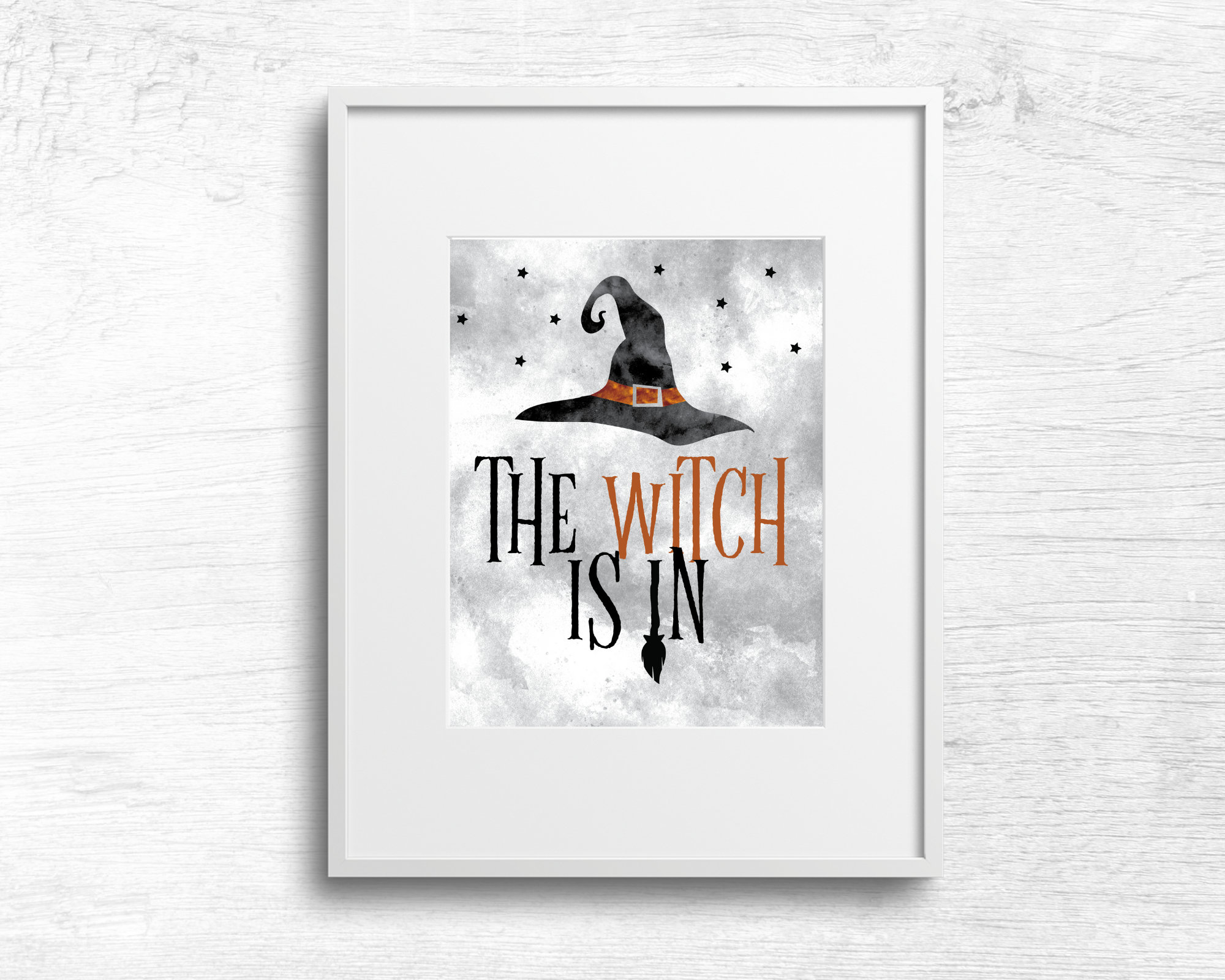 Watercolor The Witch is in Sign, Halloween Poster, Halloween Art Print
