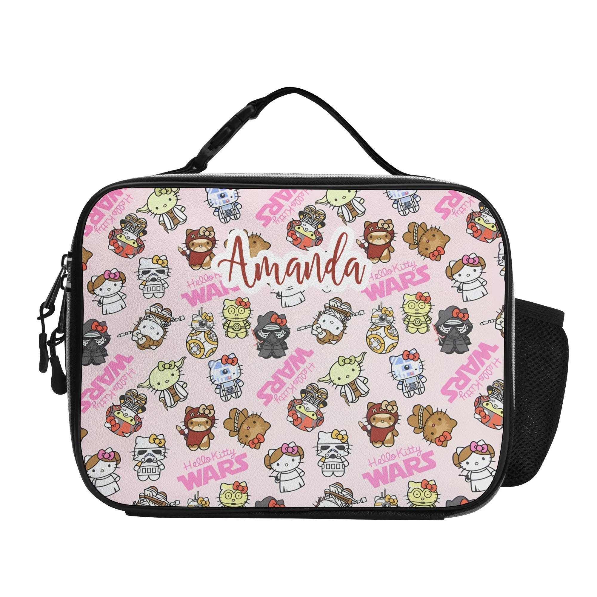 Personalized Space Kitty Detachable Leather Lunch Bag