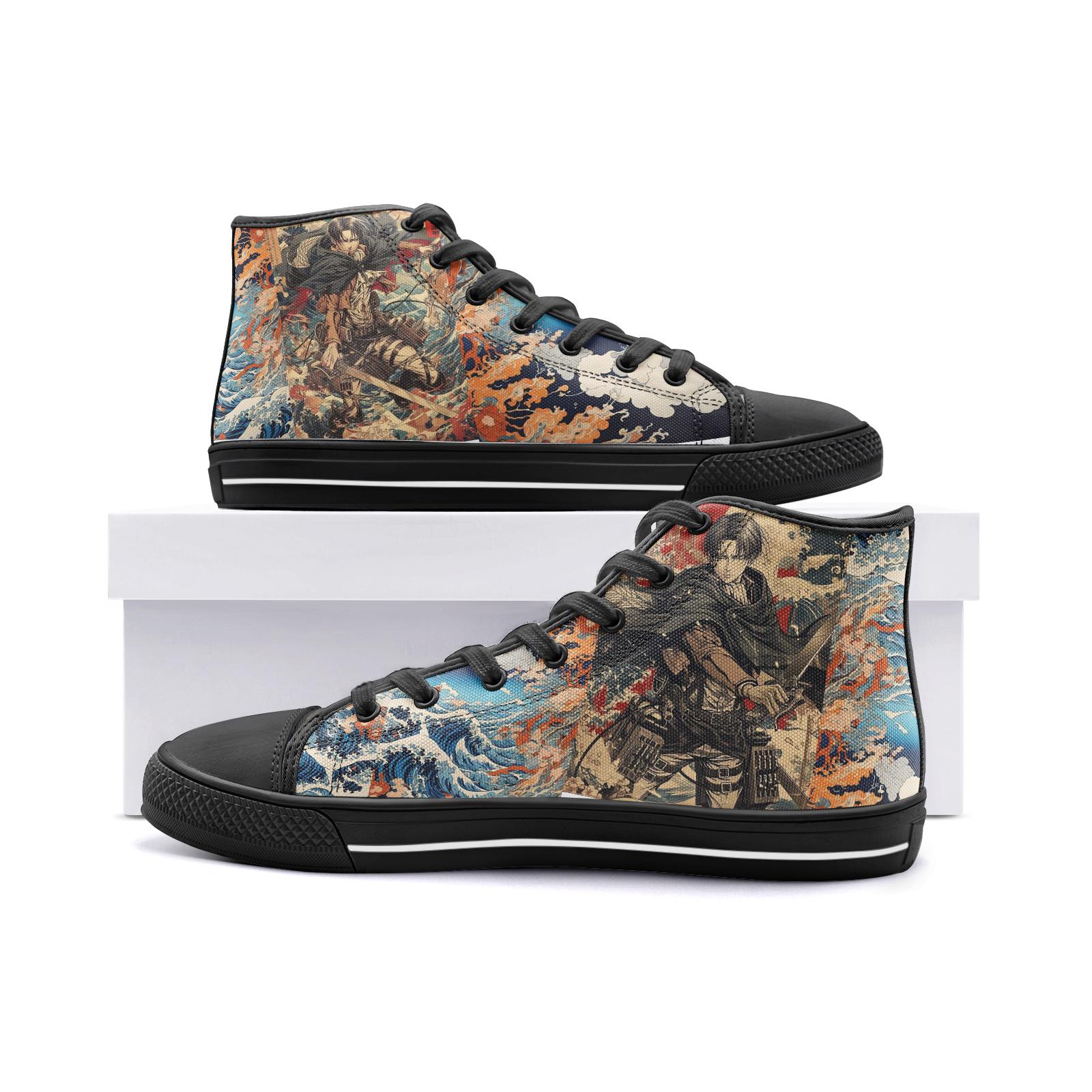 AOT- Levi Unisex High Top Canvas Shoes