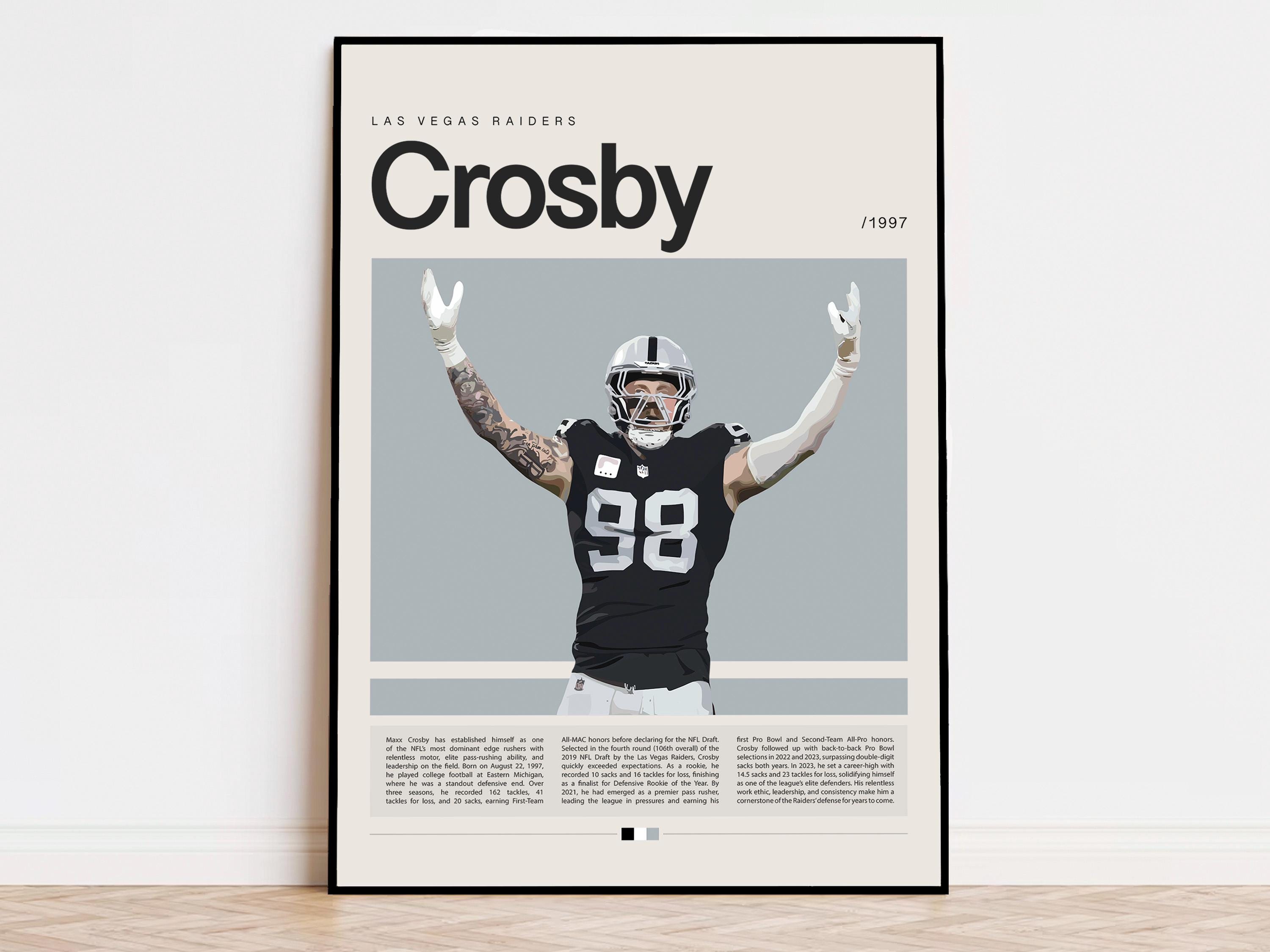 Maxx Crosby Poster, football Poster, Sports Poster, Modern Sports Art, football Gifts, Super Bowl Poster, American Football Poster