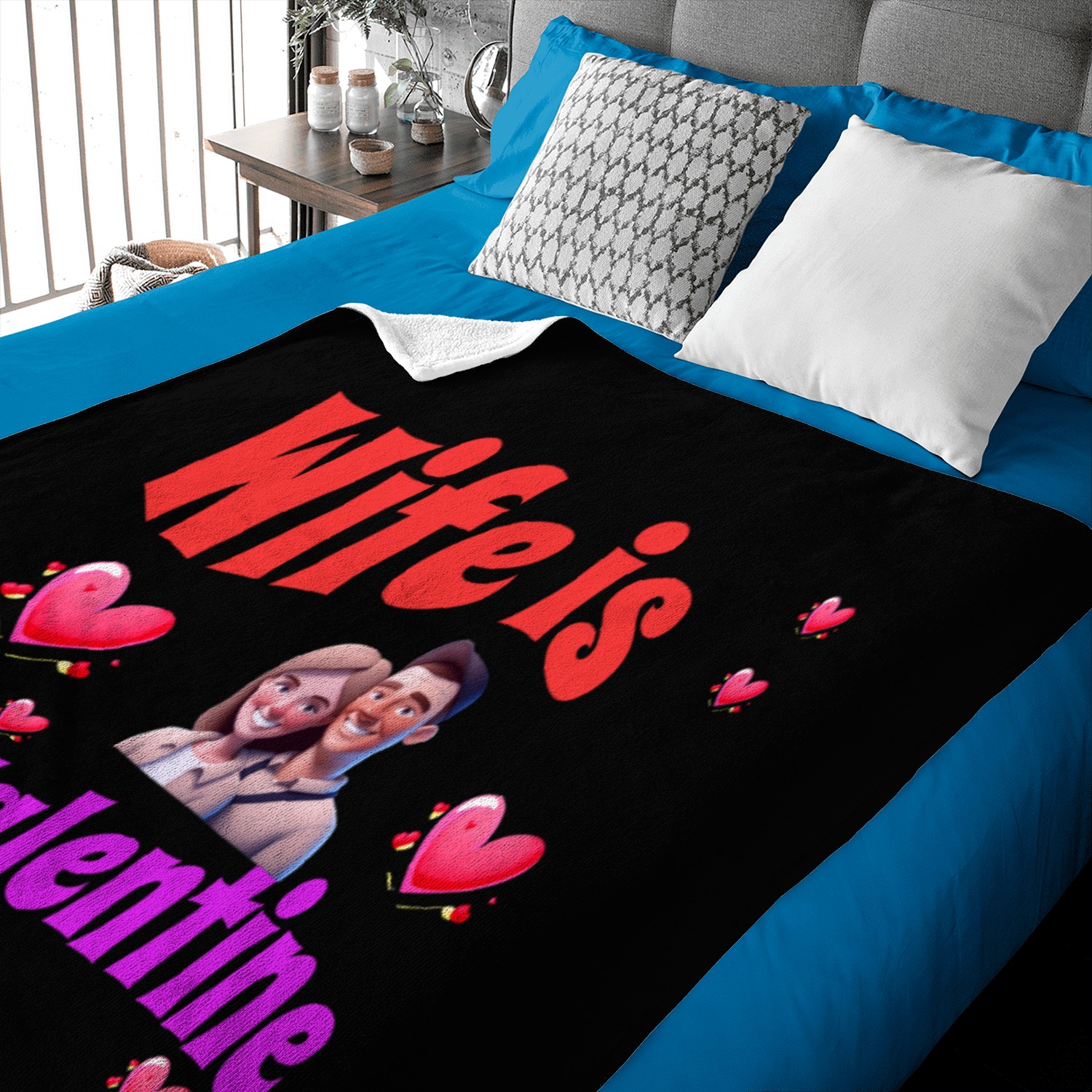 Wife Is My Valentine - Romantic Valentine's Day De Baby Blankets