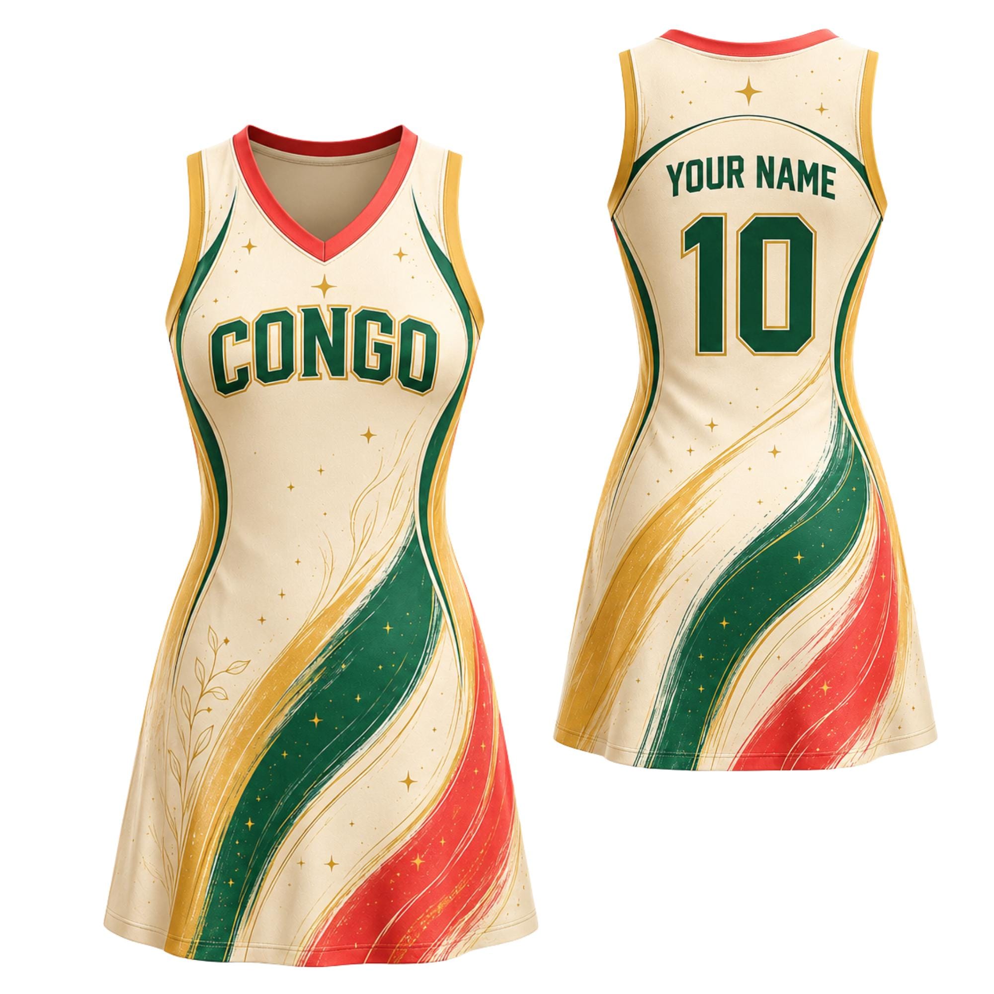 Congo Basketball Jersey Dress with Custom Name and Number, Fan Outfit