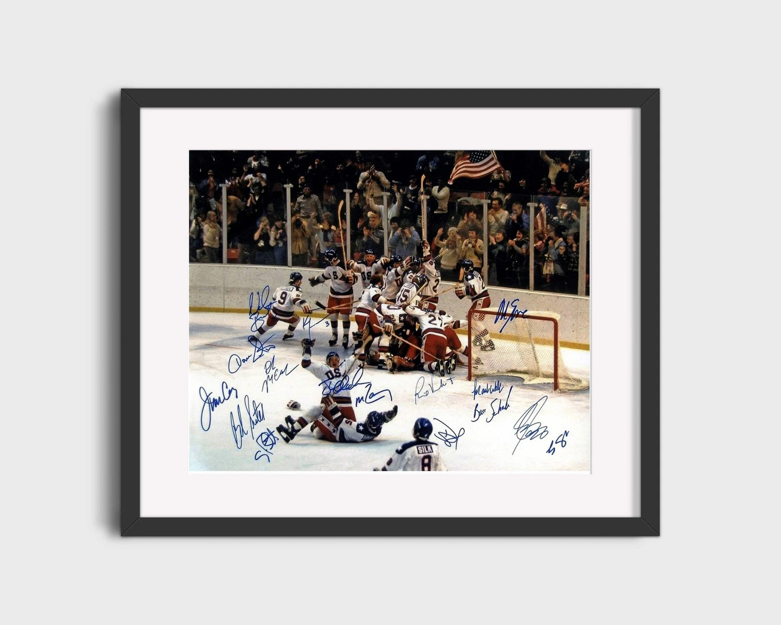 Olympic Autograph Print - 1980 USA Hockey - Miracle Celebration