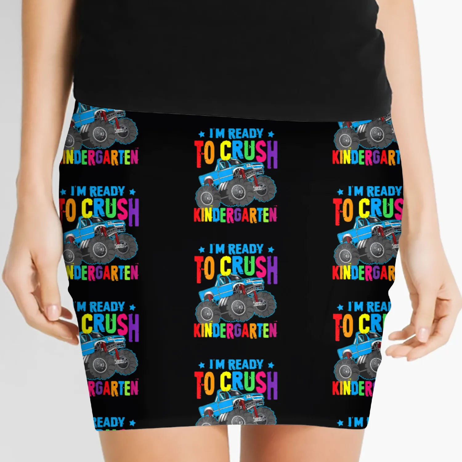 Ready To Crush Kindergarten Monster Truck Back To Women's Mini Skirts