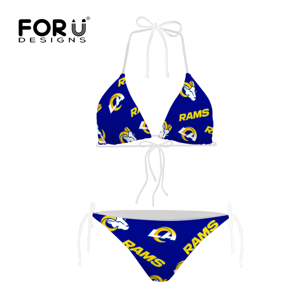 Los Angeles Rams String Bikini Set, Two Piece Swimsuit Women's Swimwear