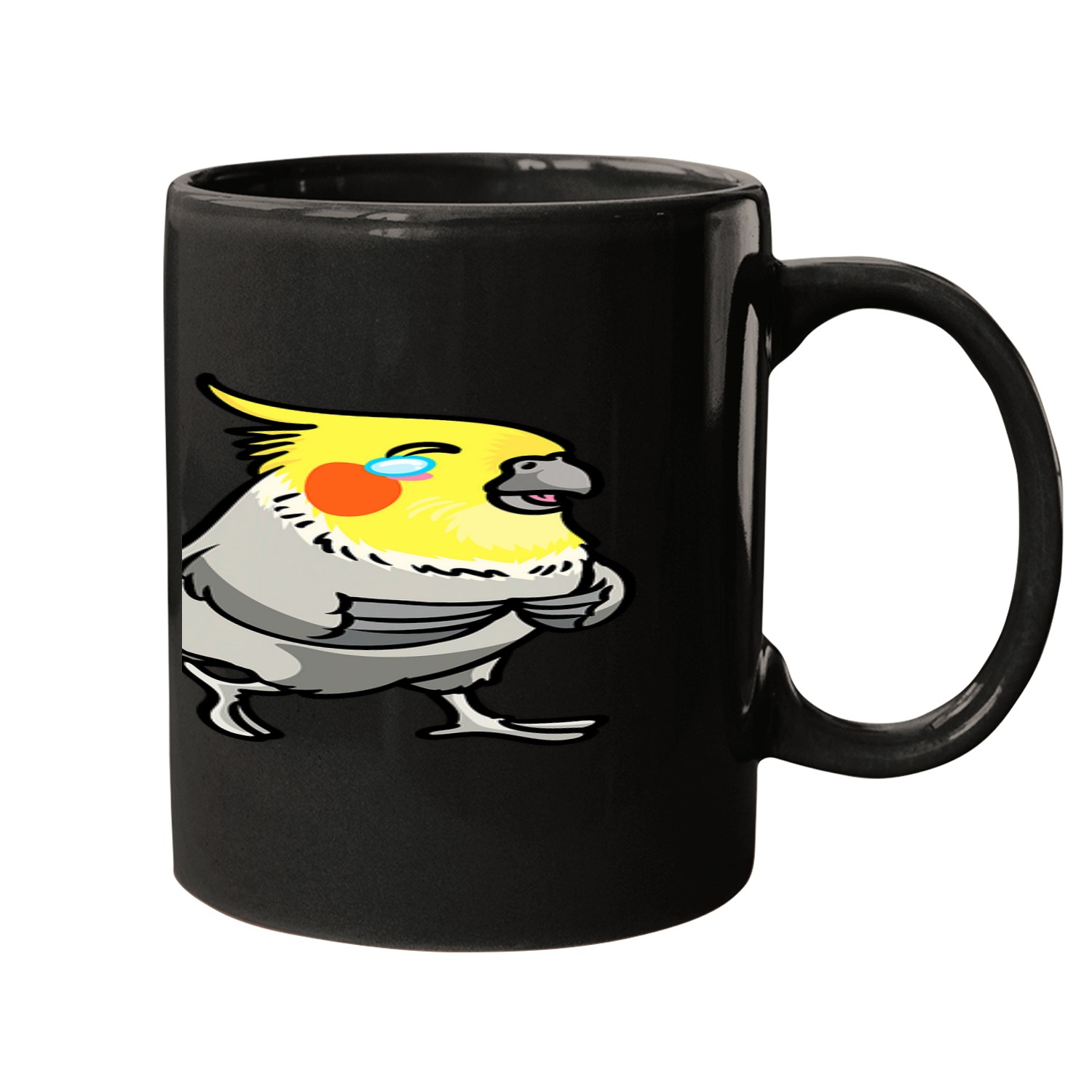 Cockatiel Parrot Laughing Kawaii Emoticon Mugs