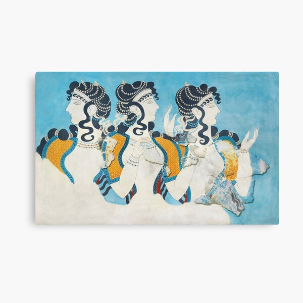 Minoan Fresco Ladies in Blue Knossos Canvas