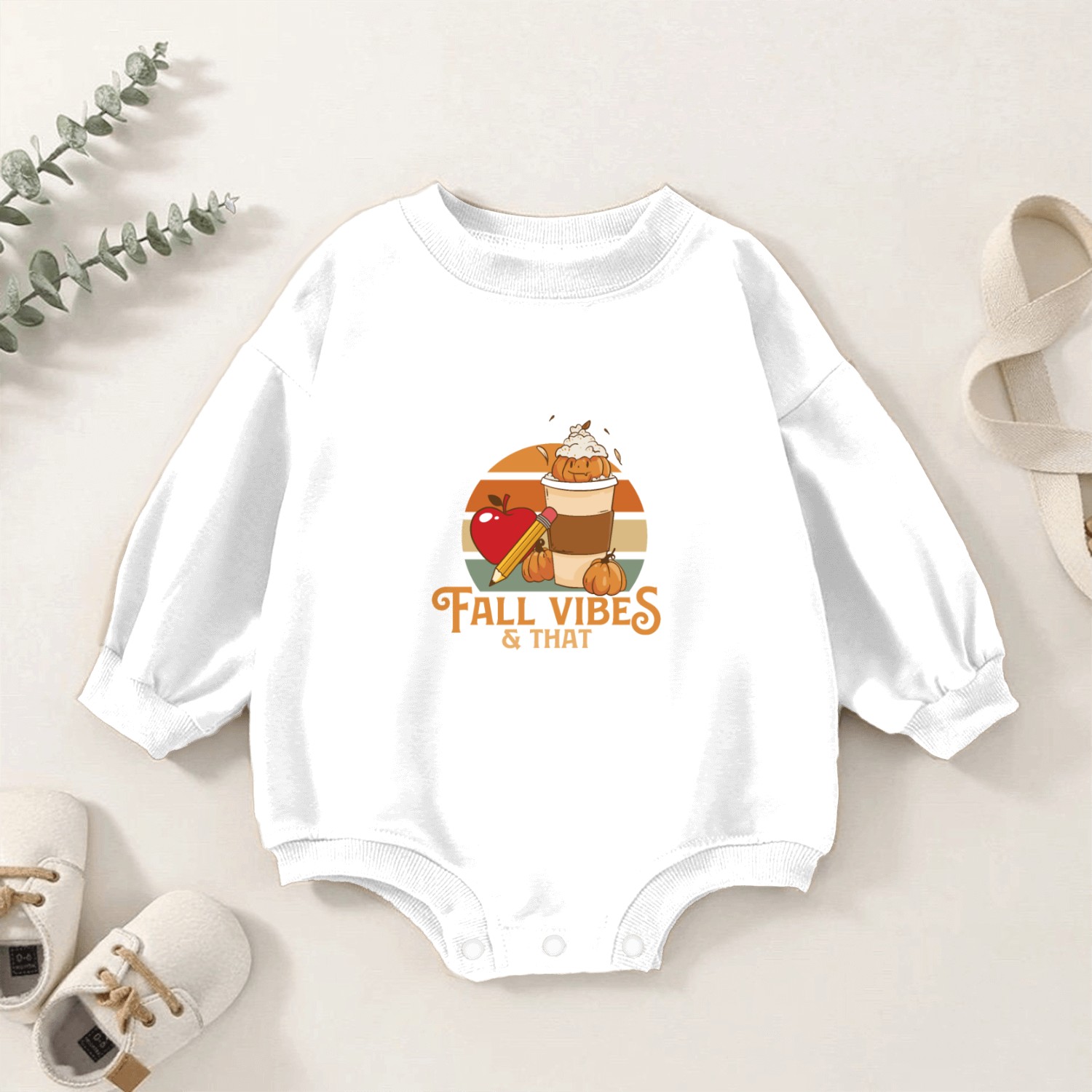 Fall Vibes That Kindergarten Life Teacher Student Baby Romper Sweatshirts