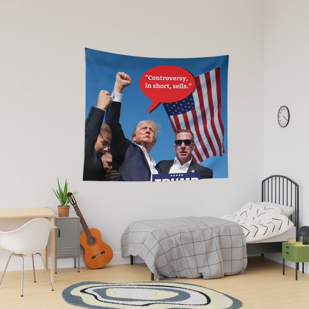 Trump Controversy Sells Assassination Make America Great Again Tapestry, Trump 2024, Political Tapestry, For Home and Living, US Election for Decoration