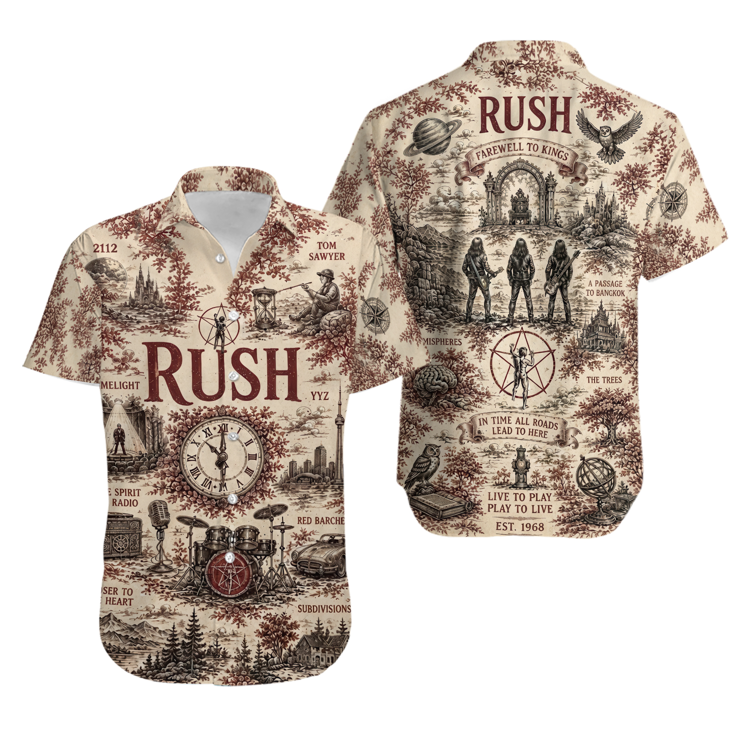 Rush Progressive Rock Music Farewell to Kings Hawaiian Shirt
