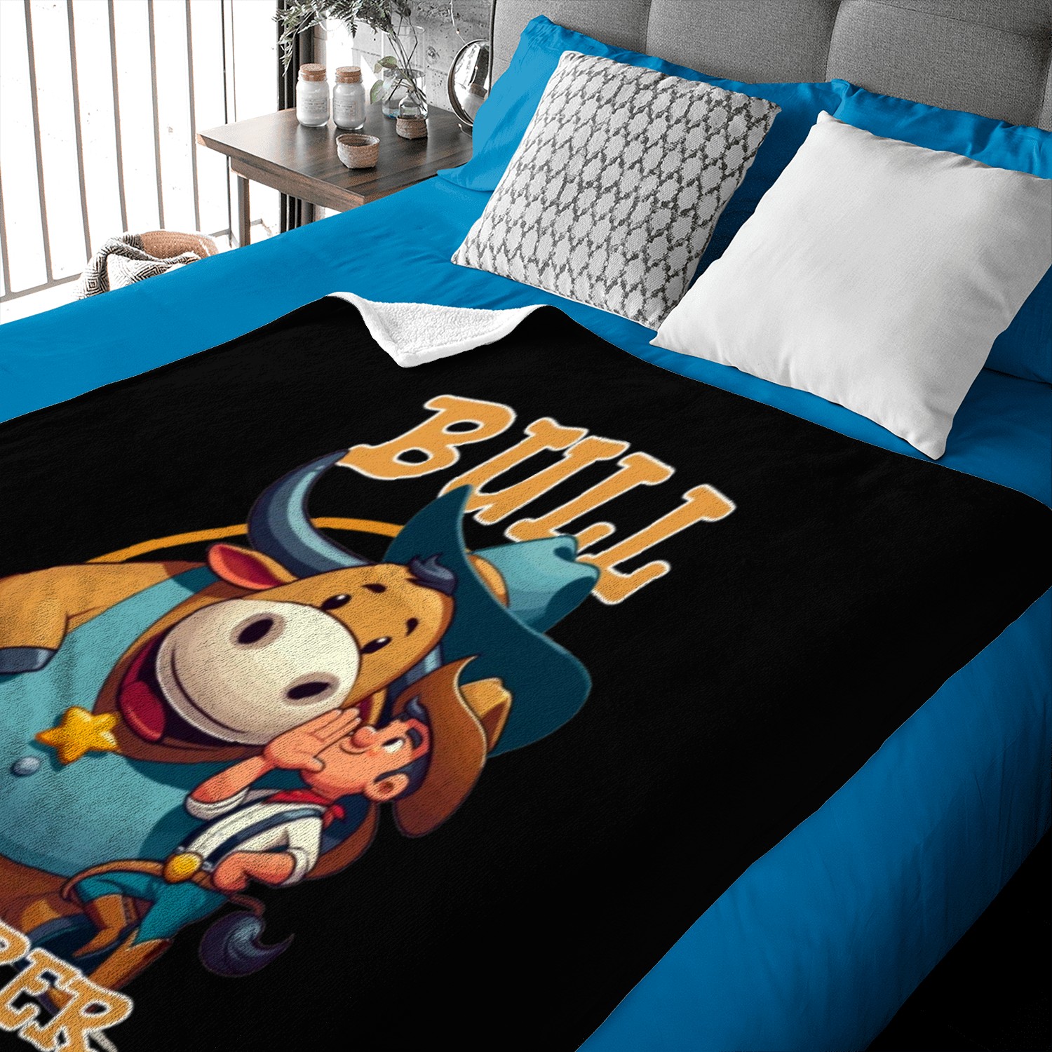 Rodeo Bull Riding Livestock Show Farmer Cattle Baby Blankets