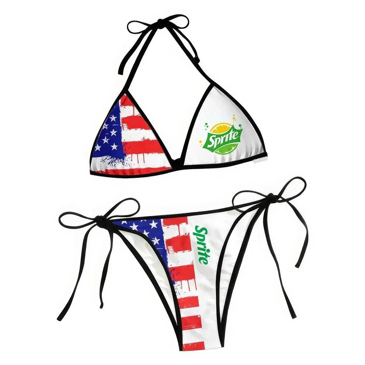 Sprite American Flag Triangle Beach Bikini