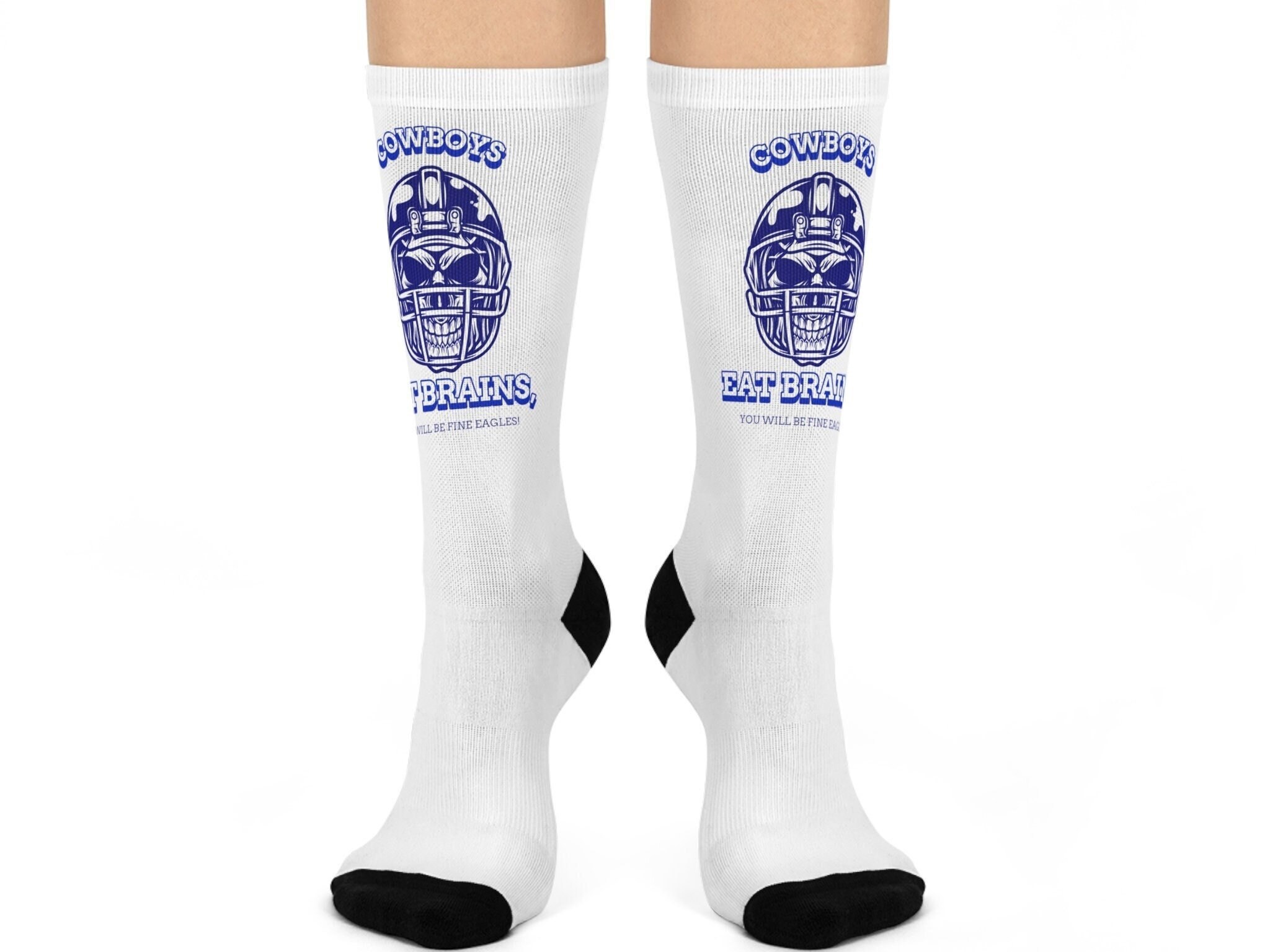 Dallas Cowboys Socks! Premium Football Socks w/football's Dallas Cowboys vs Philadelphia Eagles! Sarcastic. Comfy fun socks are GREAT gifts!