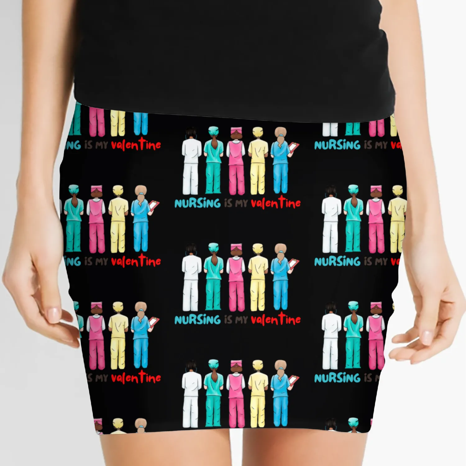 Nursing is my valentine Women's Mini Skirts