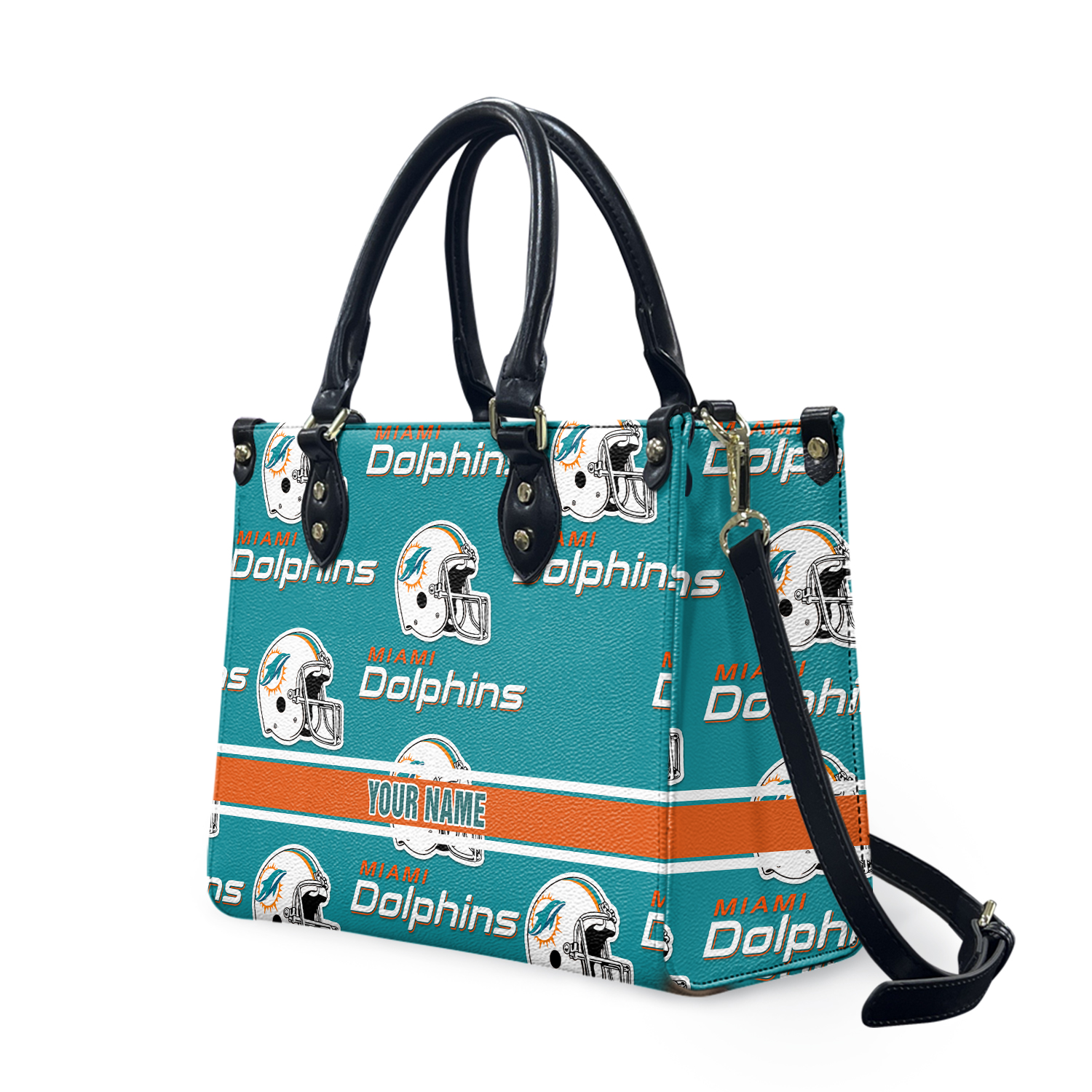 Personalized Miami Football Team Dolphinss Leather Handbag Gift