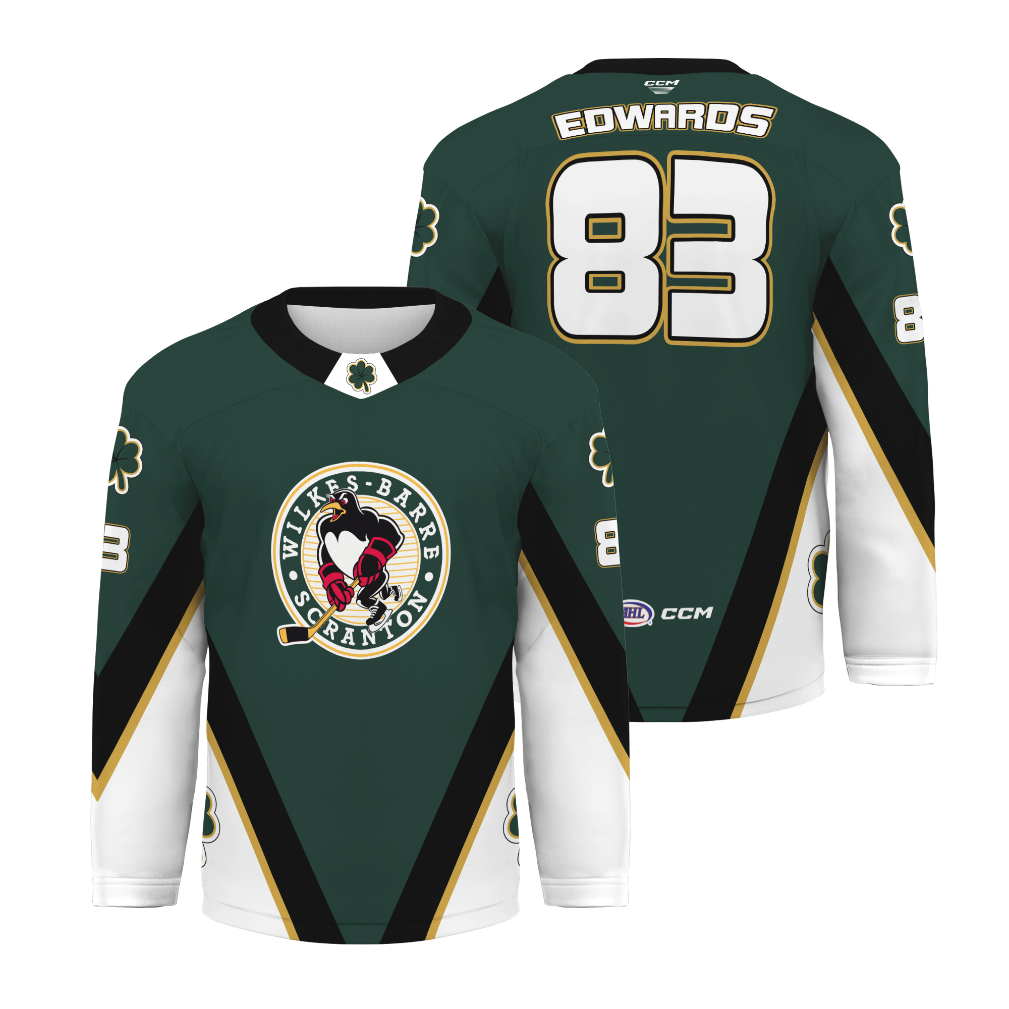 Wilkes Barre Scranton WBS Penguins AHL Game Issued 2026 St Pats Jersey Edwards