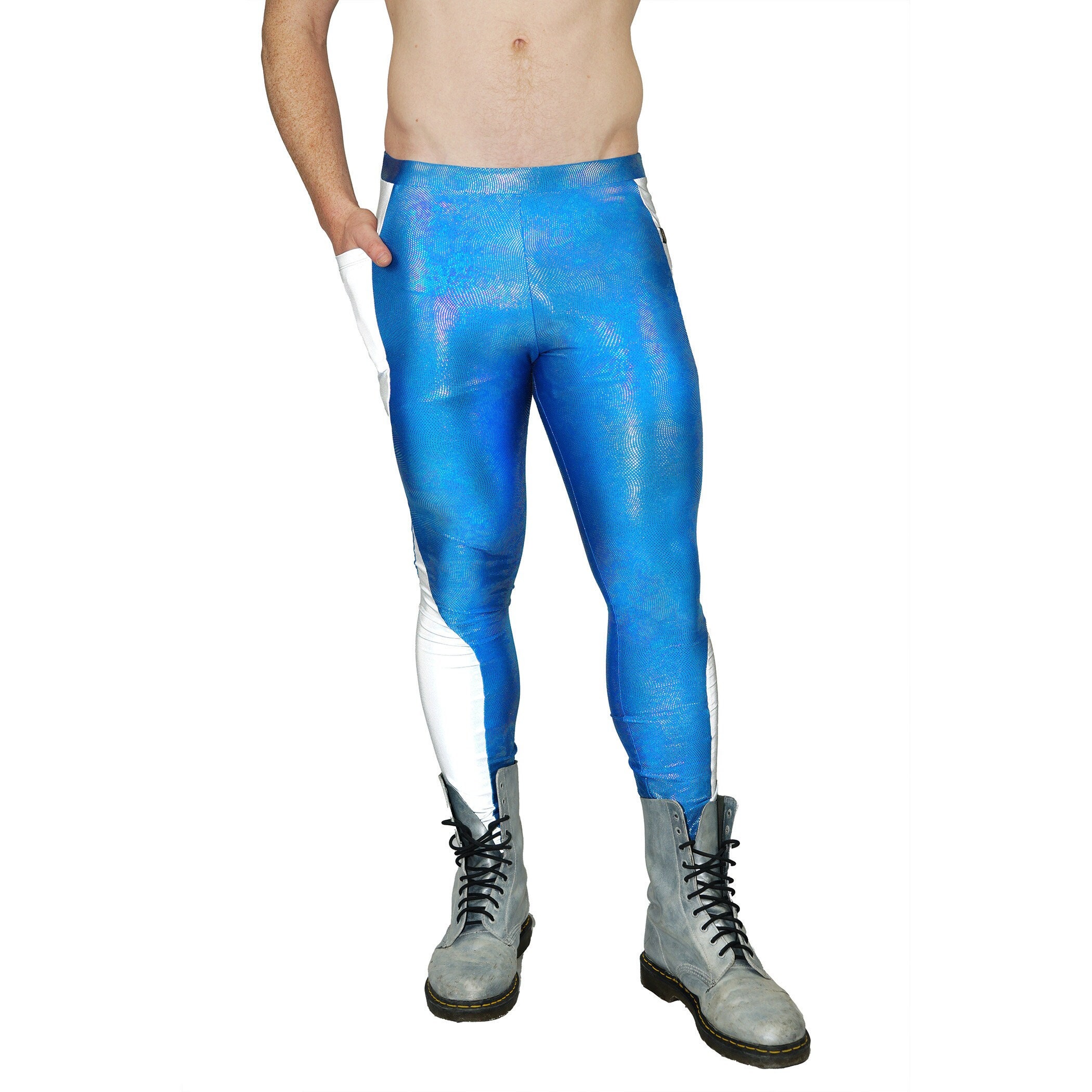 Merman Meggings Ravewear Blue Leggings Men Festival Clothing Men Leggings