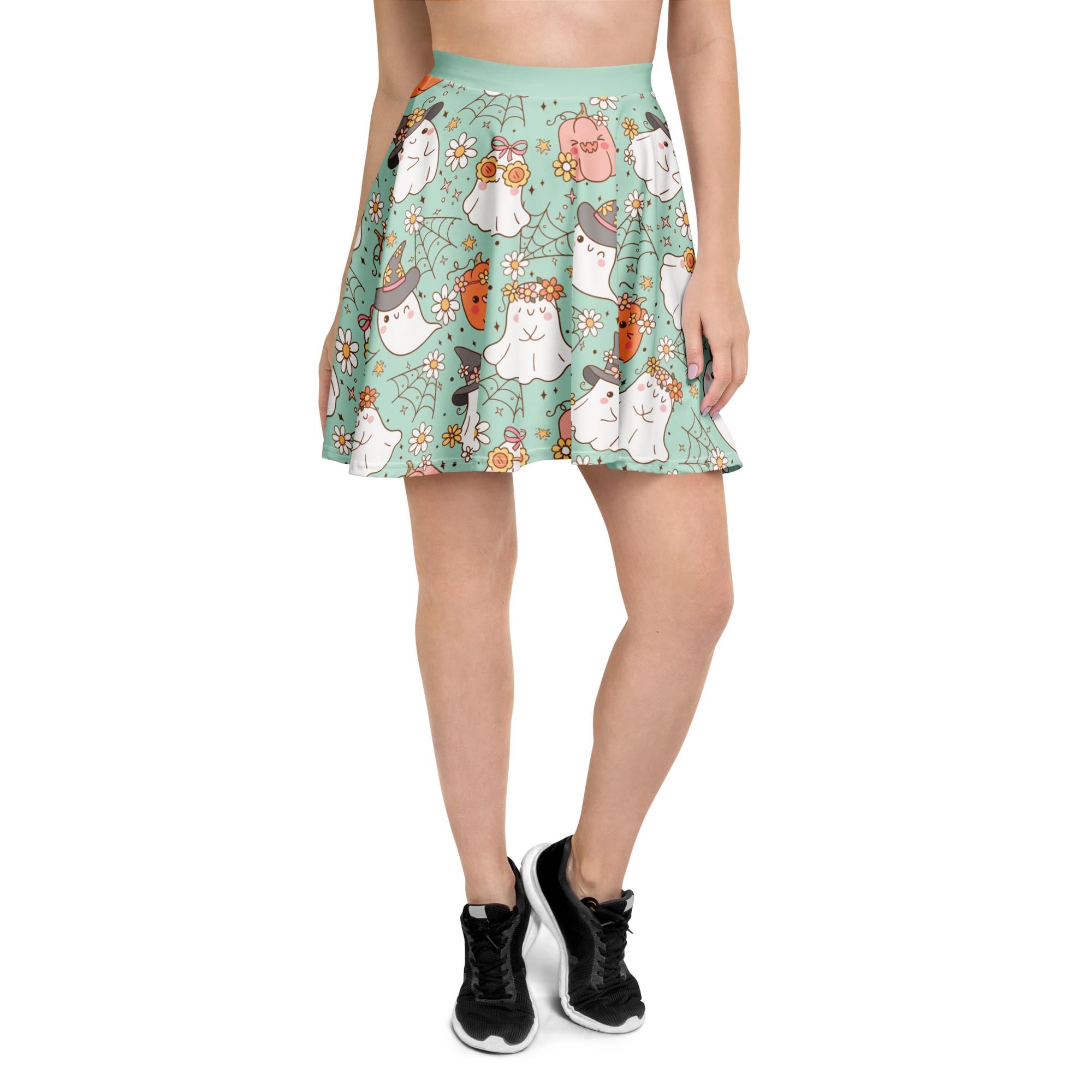 Halloween Skater Skirt for Women with Cute Pattern
