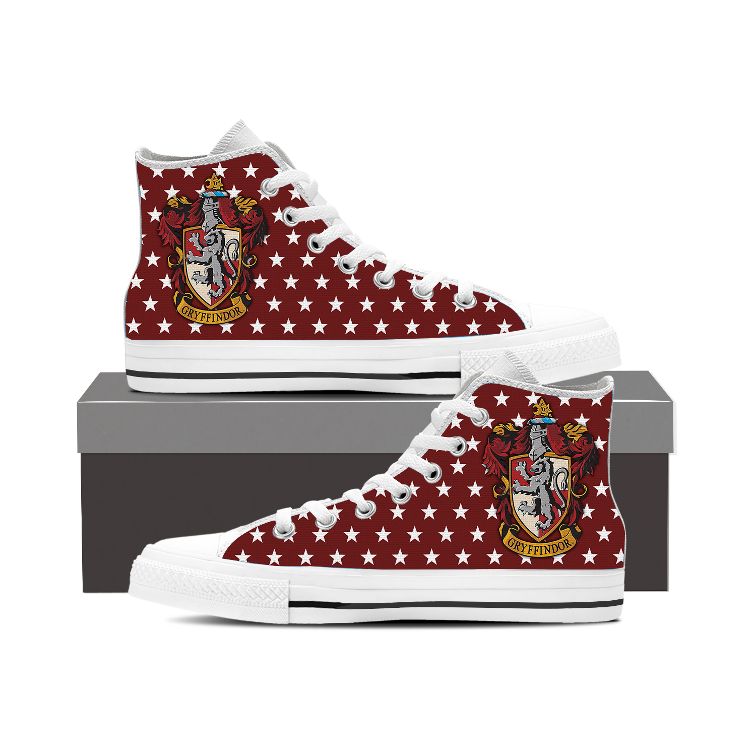 Movies Gift Idea, Gryffindor Printed High Top Shoes.