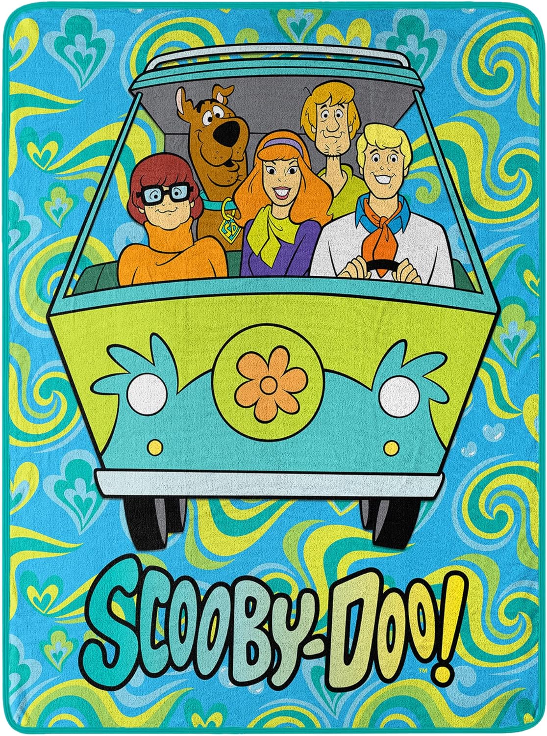 Northwest Scooby Doo Micro Raschel Throw Blanket, 46" x 60", Groovy Baby