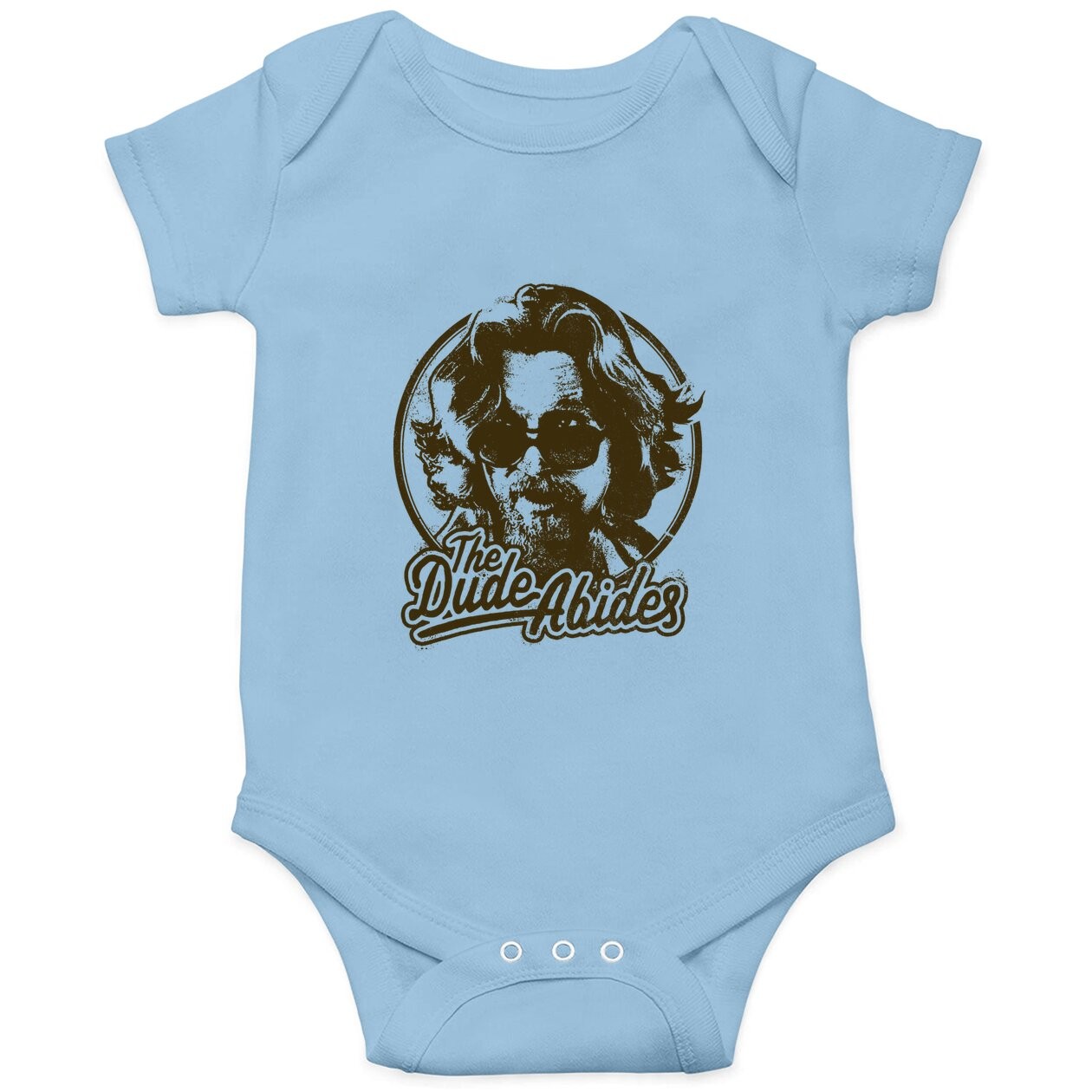 Big Lebowski The Dude Abides Negative Head Shot Portrait Baby Bodysuit