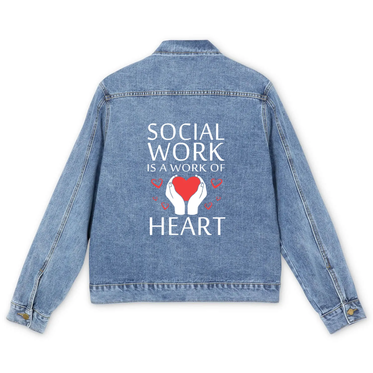 School Social Worker Counselor Therapist Men's Denim Jackets