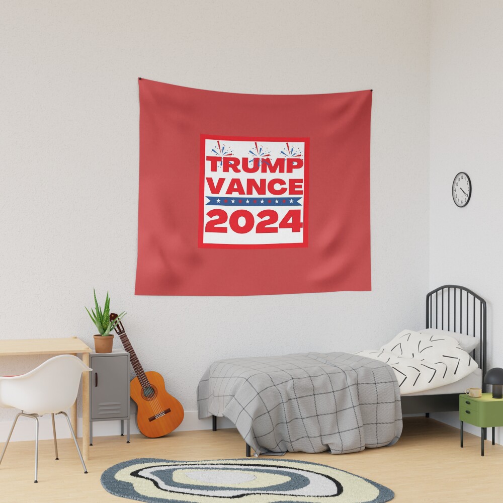 Trump Vance 2024 Tapestry, Trump 2024, Political Tapestry, For Home and Living, US Election for Decoration
