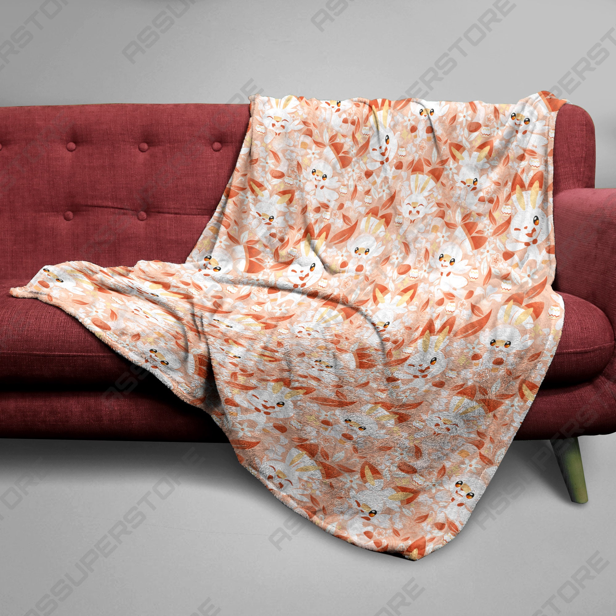 Rabbit Fleece Blanket Home Decor Fleece Blanket Gift