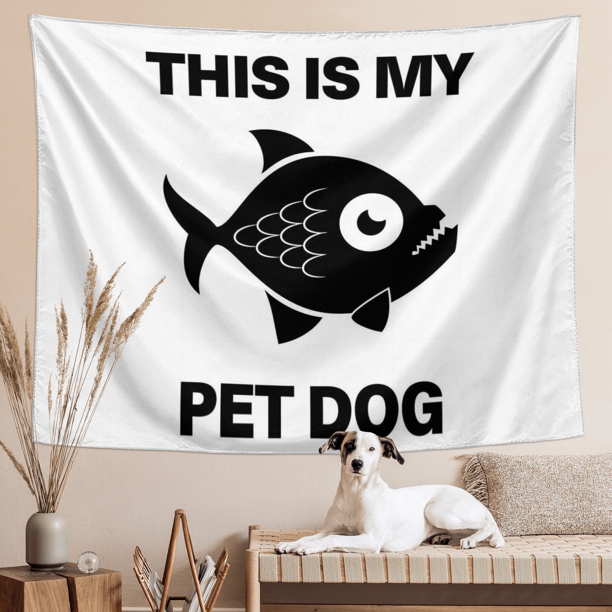 This is my Pet Dog Wall Hanging Decor for College Dorm Bedroom Art Funny Tapestry