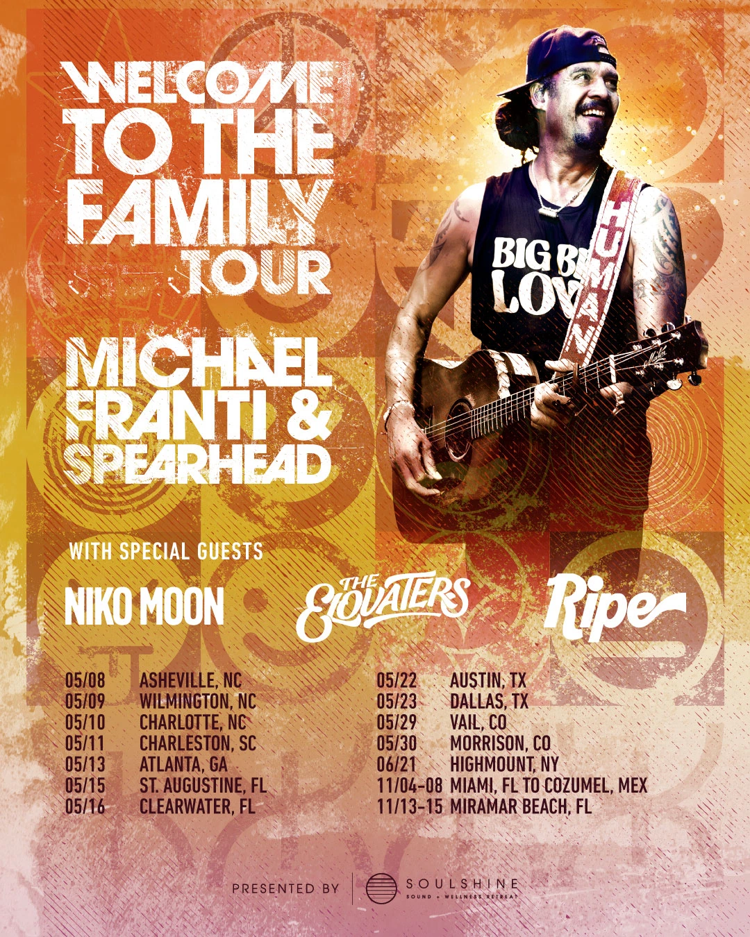 Michael Franti & Spearhead 2025 Welcome To The Family Tour Poster