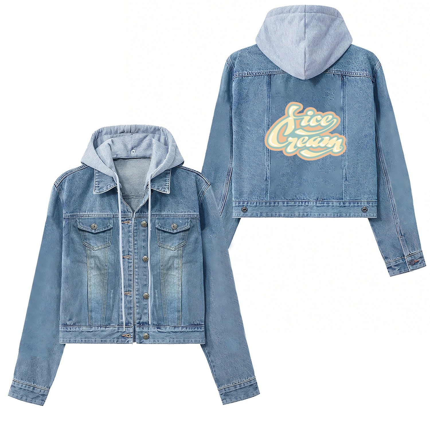 Whimsical Ice Cream Delight Women's Denim Jackets