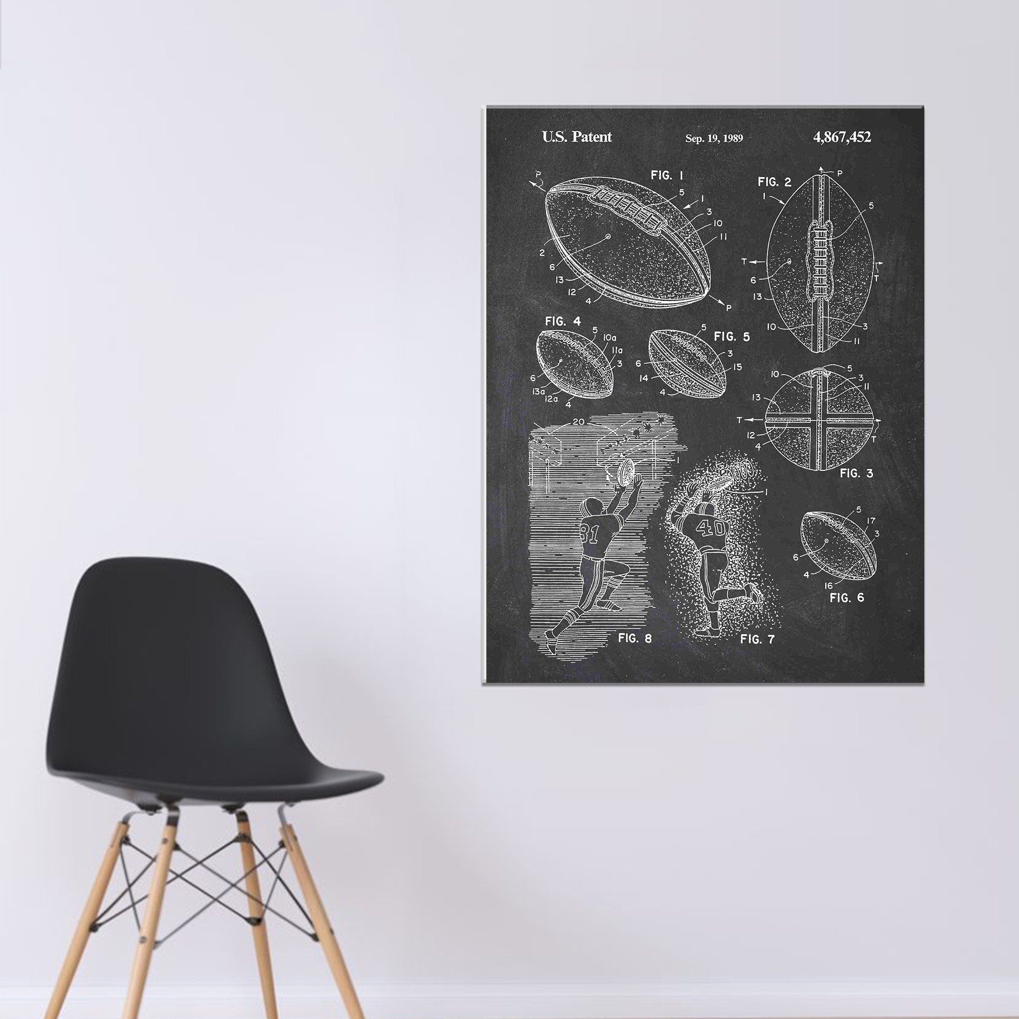 Football Patent Ball Vintage Old Vertical Canvas