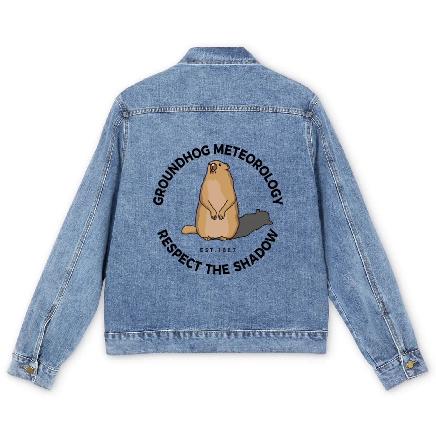 Animal Groundhog Spirit Rodent Happy Groundhog Day Men's Denim Jackets