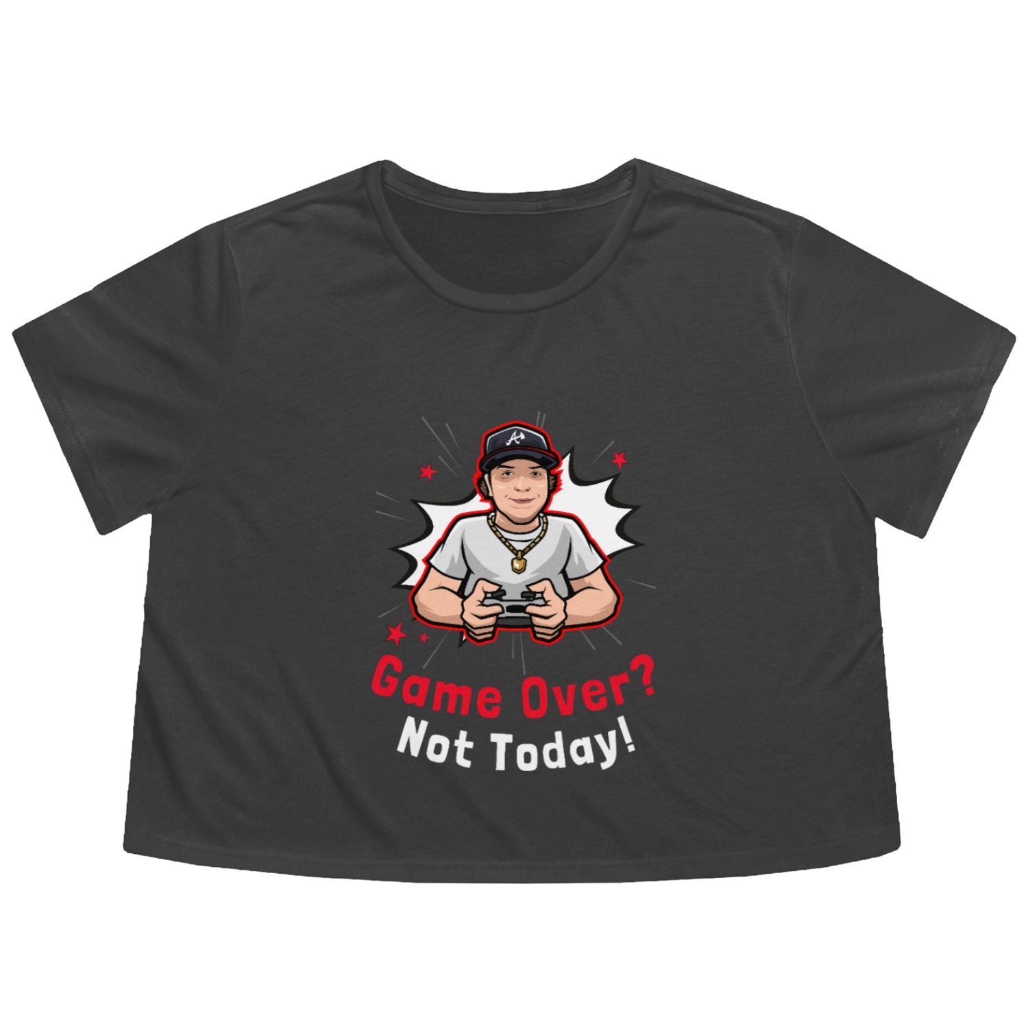 Game Over? Not Today Gamer Flowy Cropped Tees