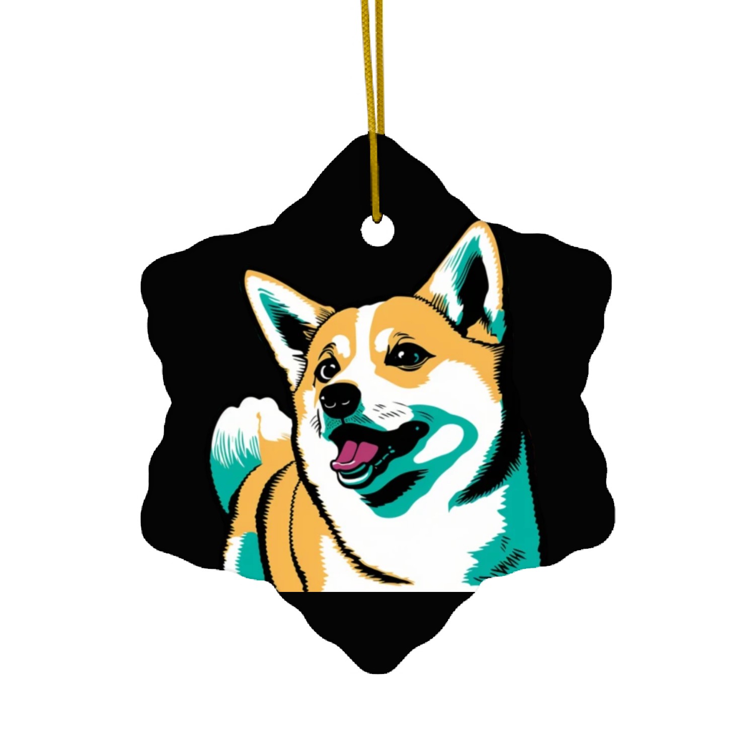 Popart Shiba Inu Ceramic Ornaments