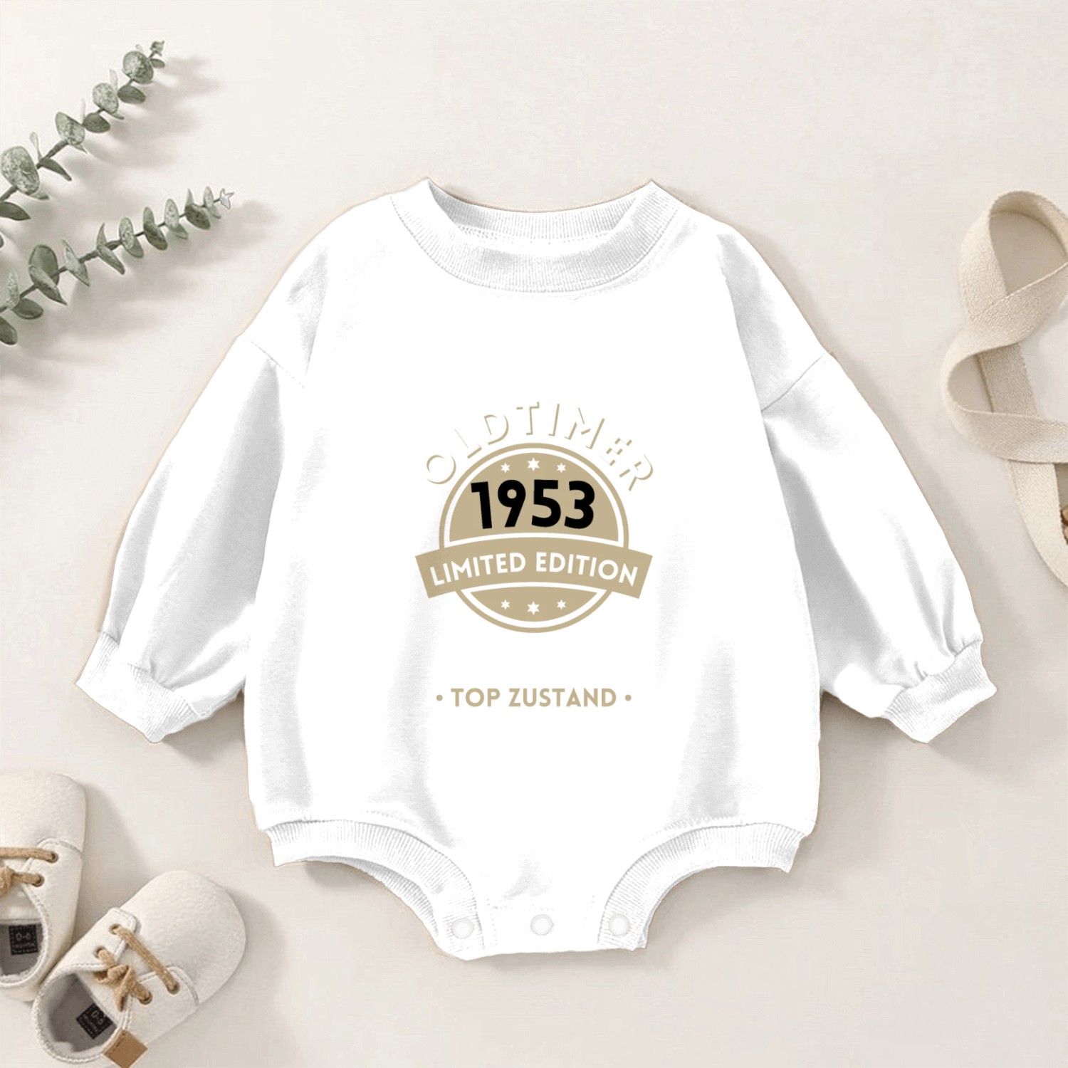 70th Birthday Vintage 1953 Baby Romper Sweatshirts