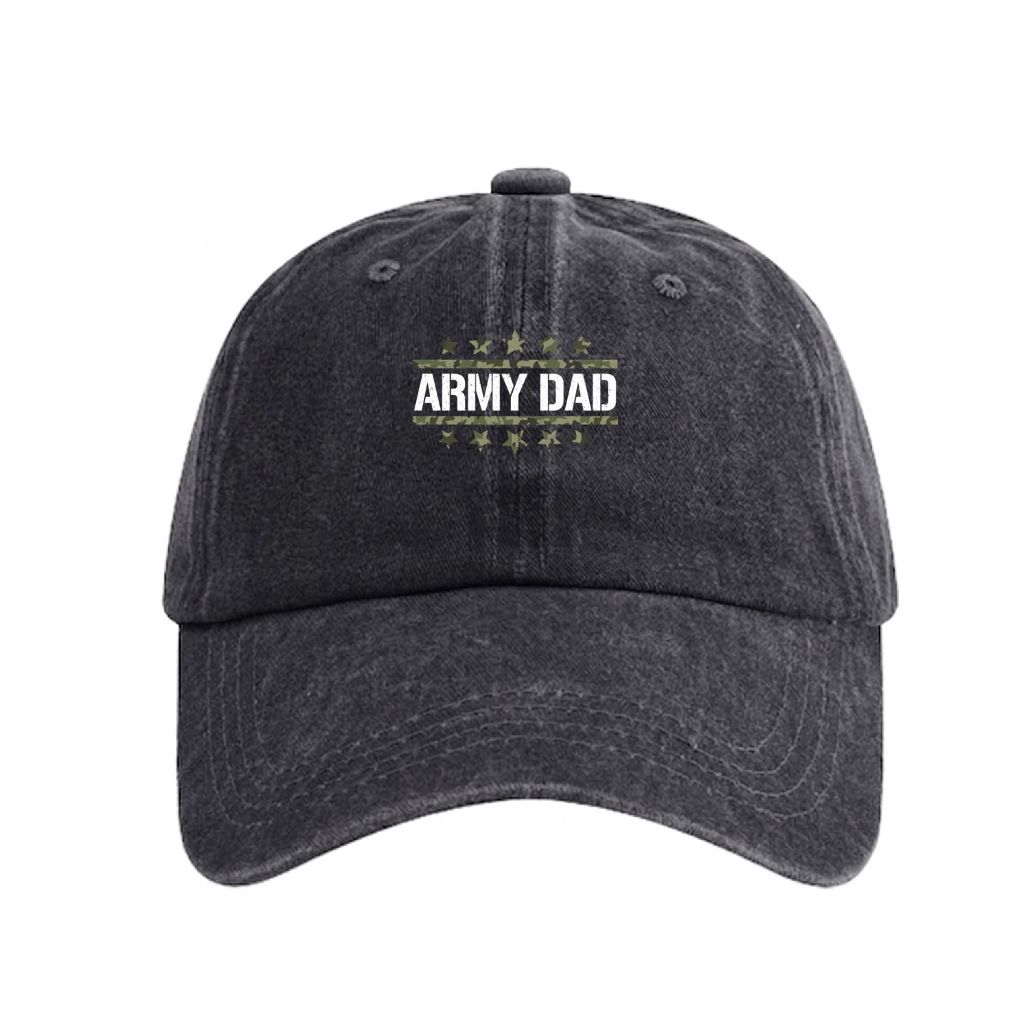 US Army Dad Military Veteran Washed Denim Baseball Caps