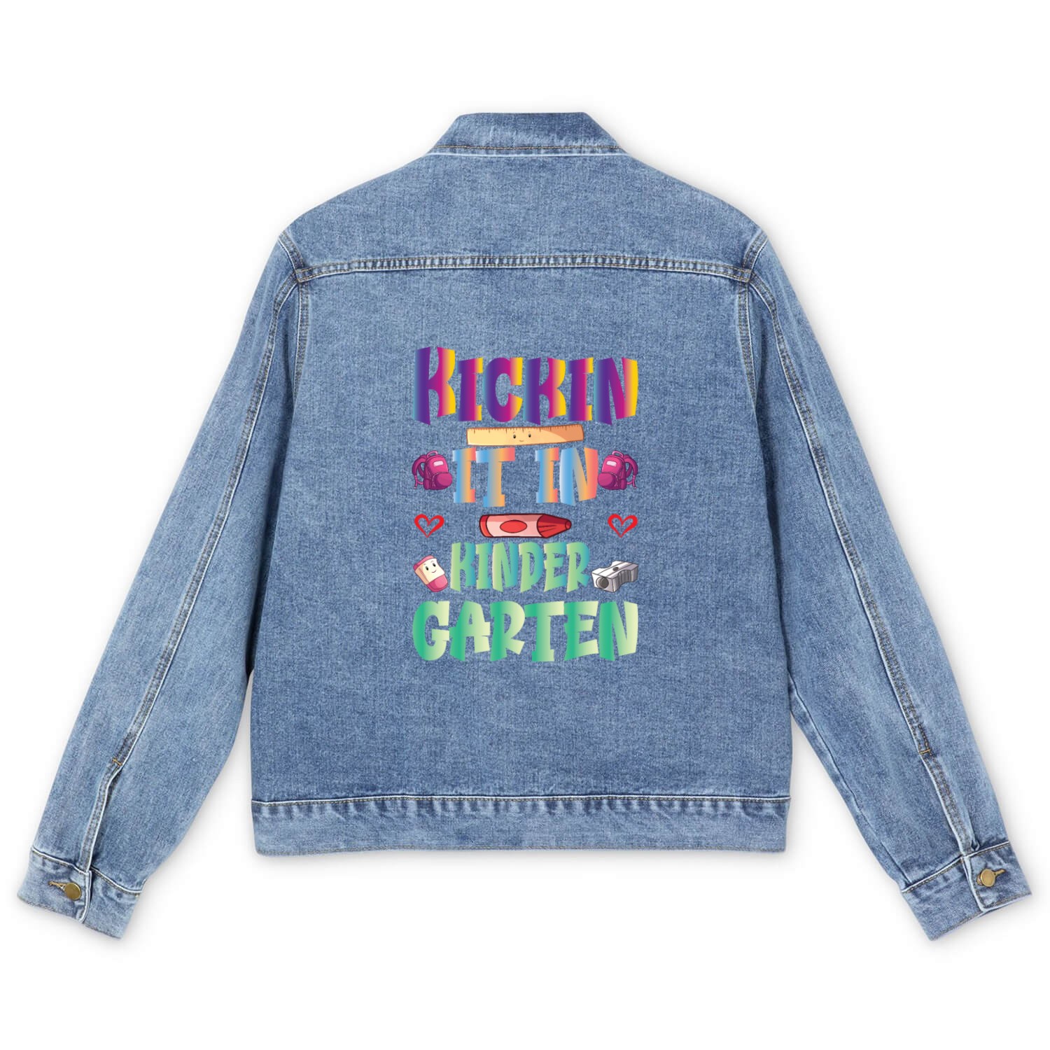 Kickin It In Kindergarten Men's Denim Jackets
