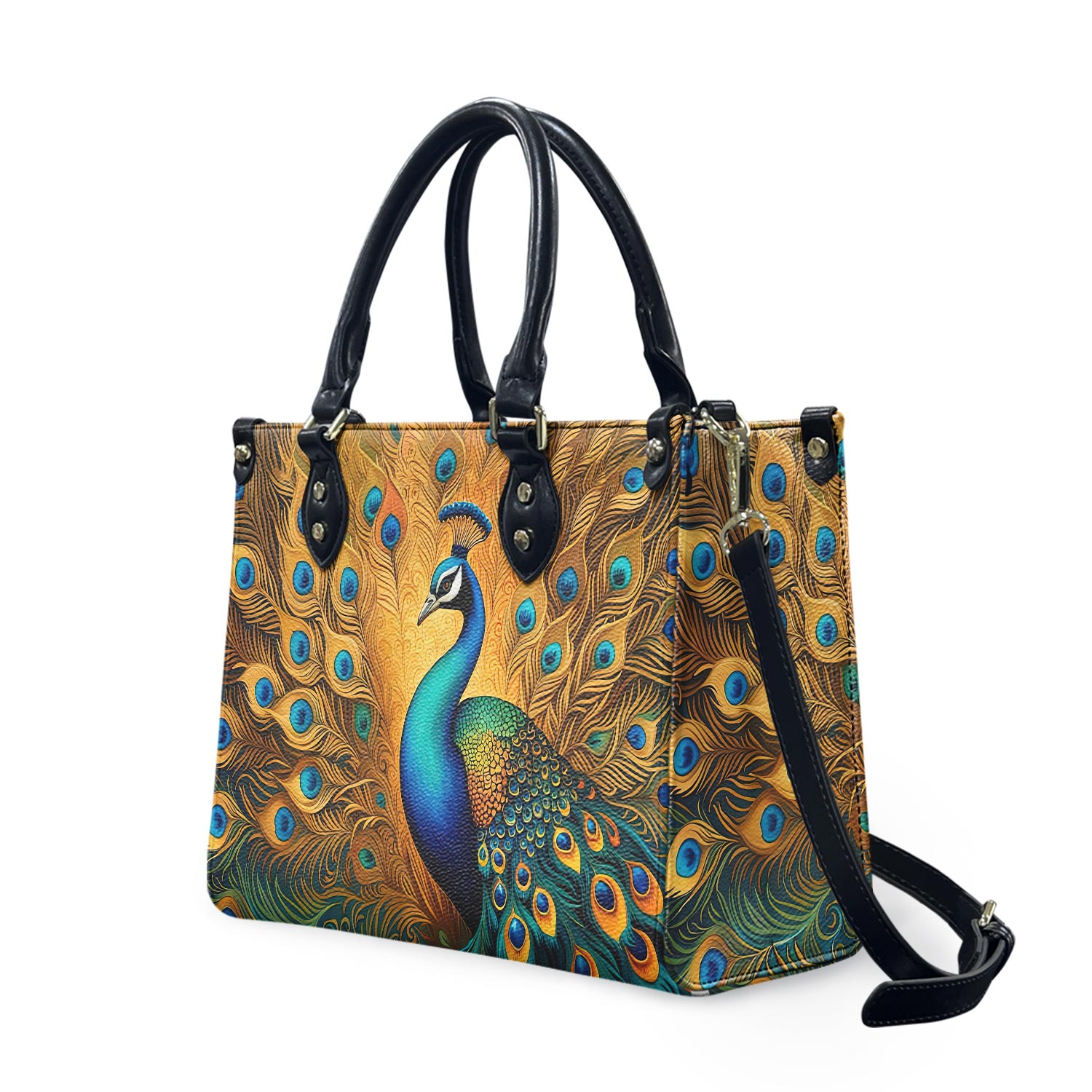 Golden Peacock Purse Handbag