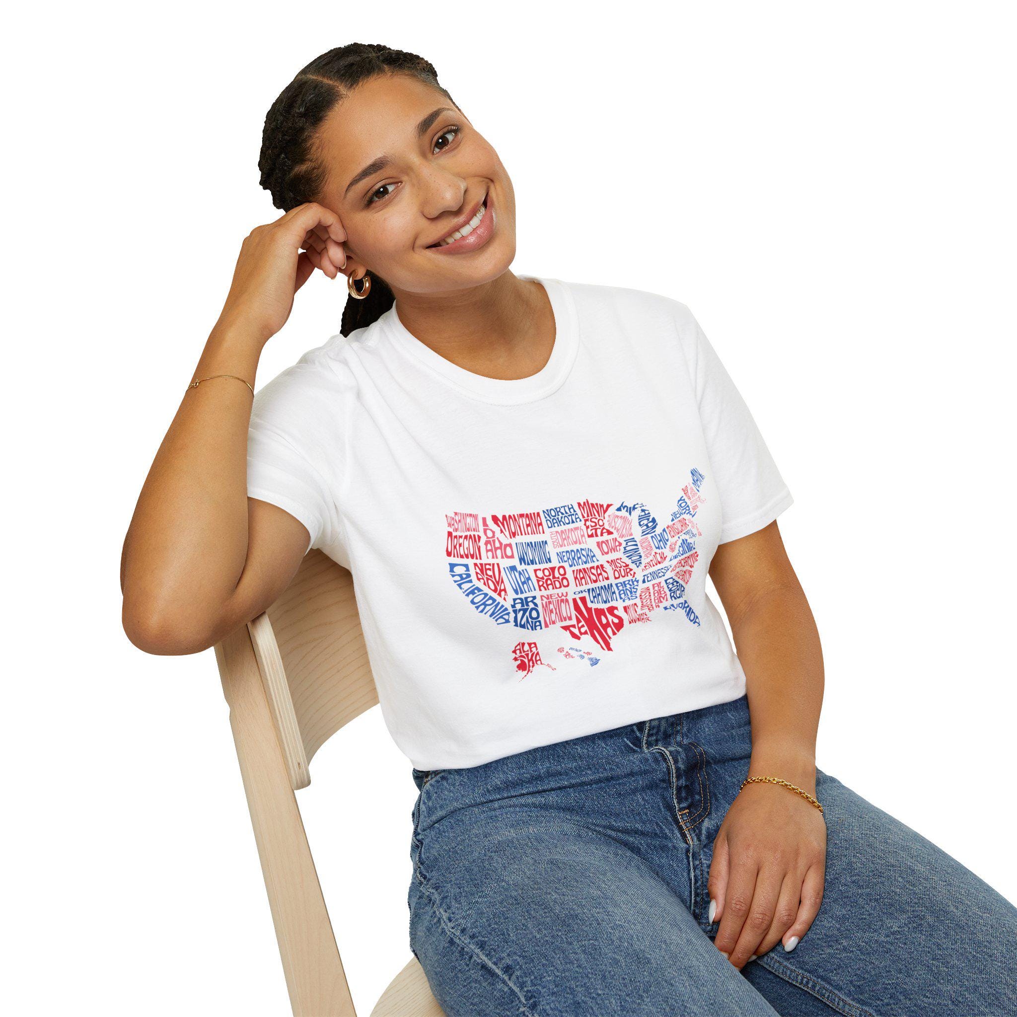 USA Map Crop Top for Women - Ideal for Travelers, Casual Wear, and College Students