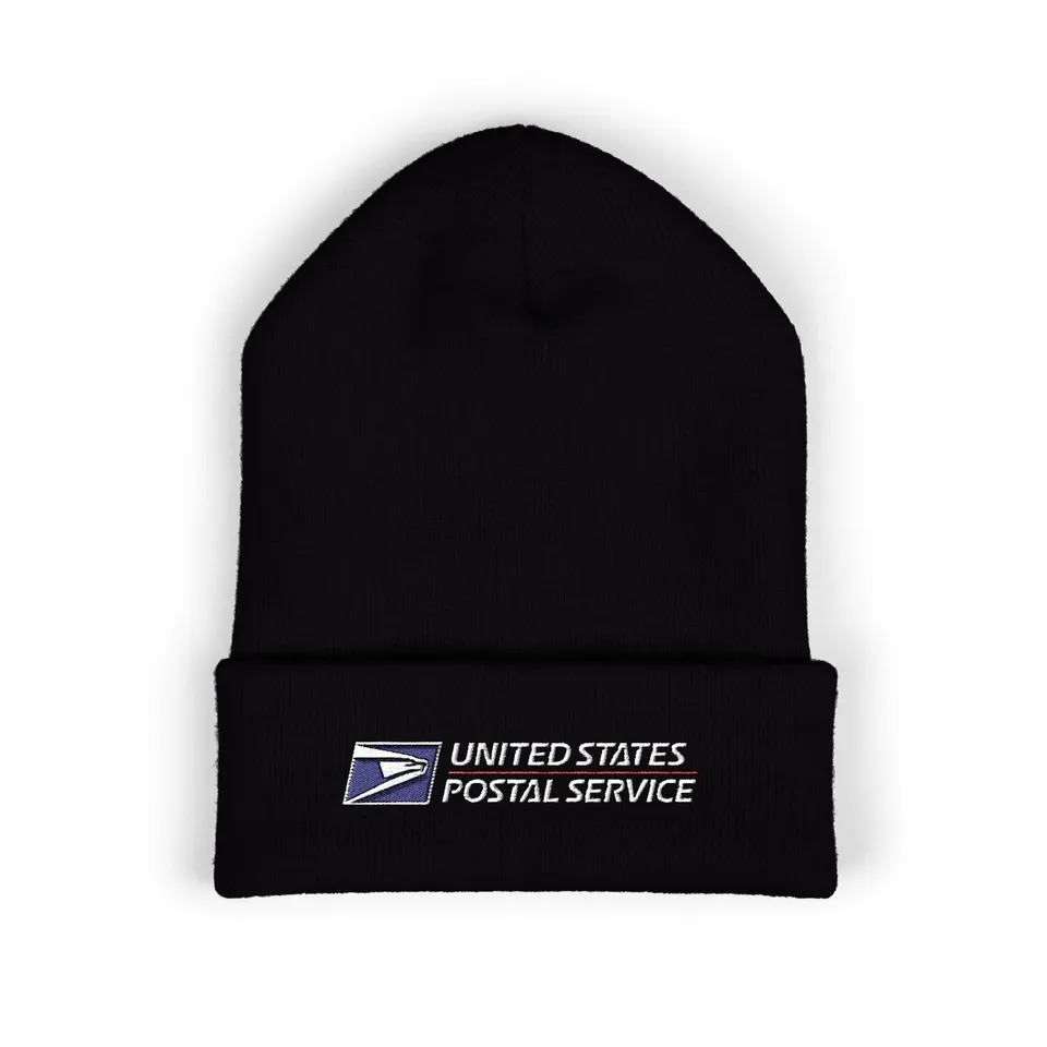 Postal Service Logo Embroidered Beanie, Classic Cuffed Beanie, Postal Service Hat